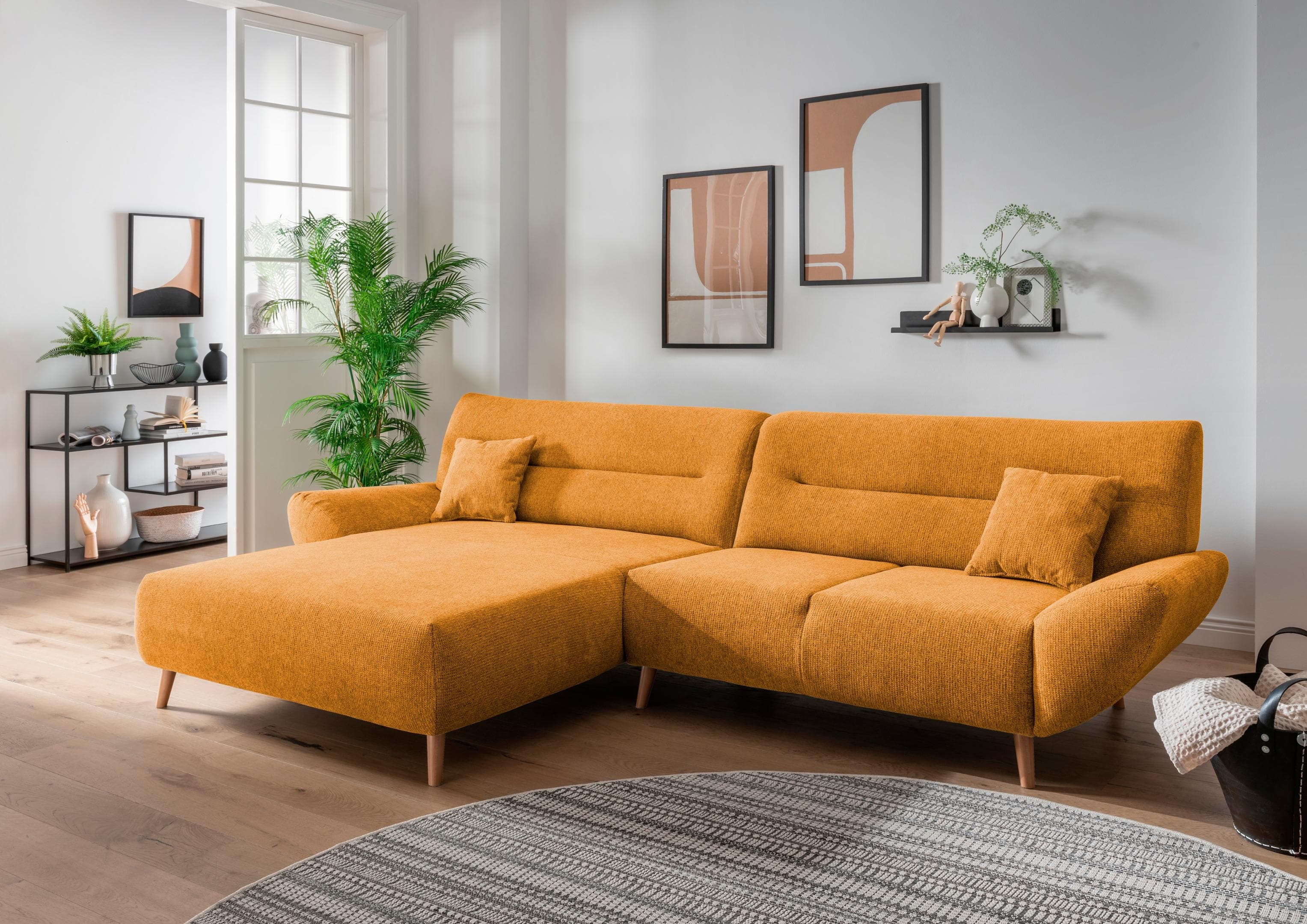 Home Affaire Ecksofa Drago L-Form Gold mit Recamiere