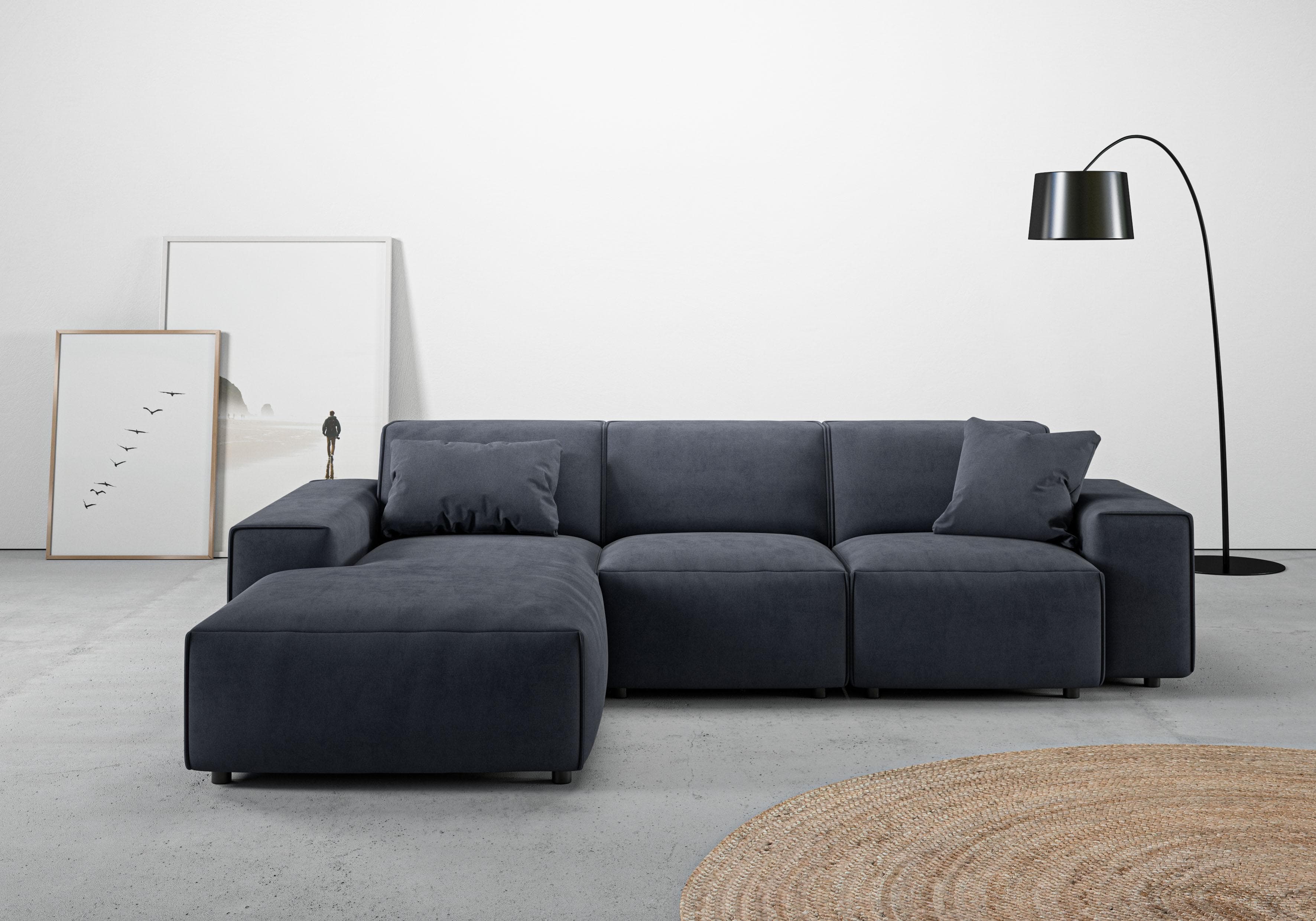 Ecksofa L-Form in Cord mit Easy Care Bezug