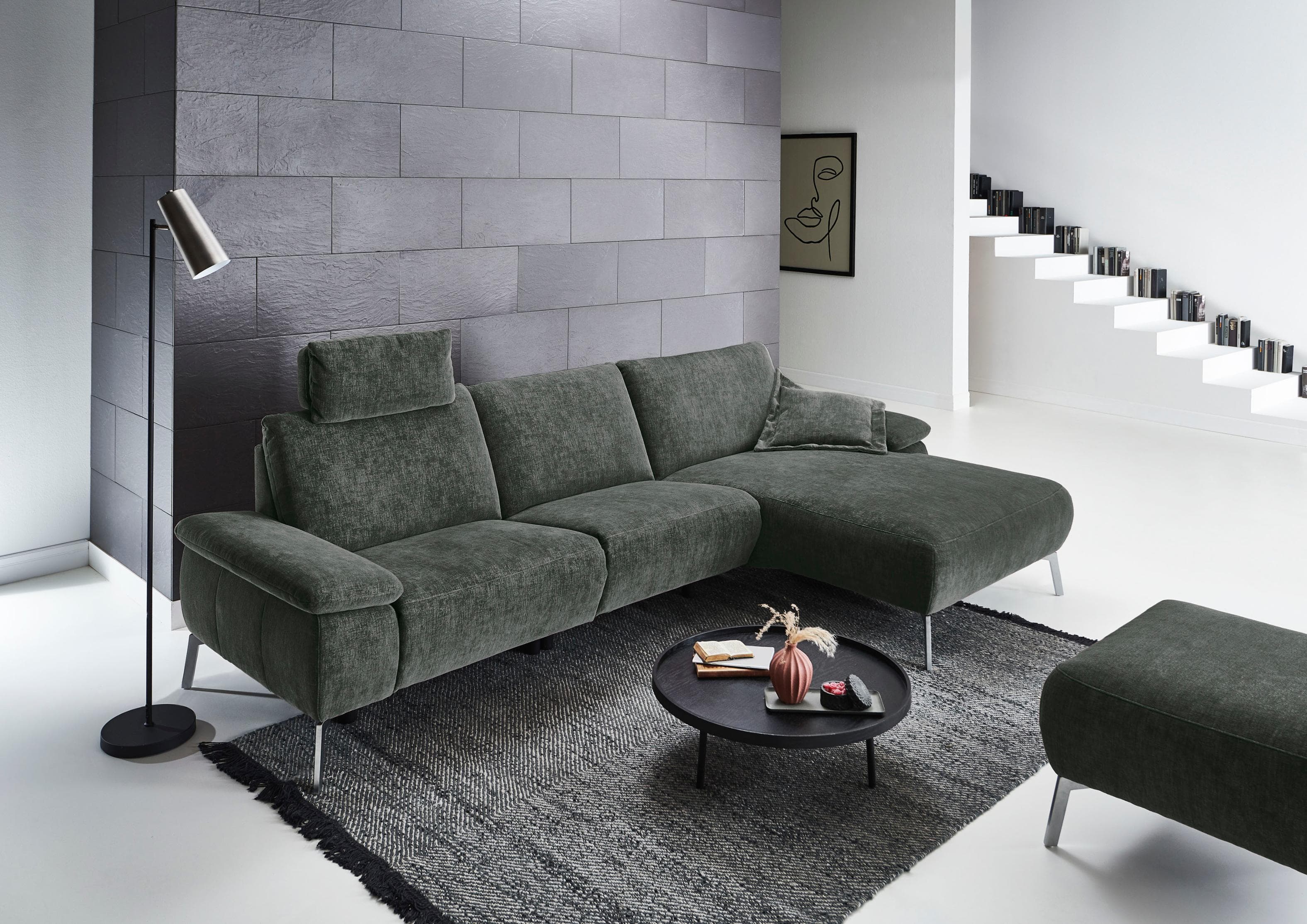 HOME AFFAIRE Ecksofa Bellini L-Form Grau Relaxfunktion