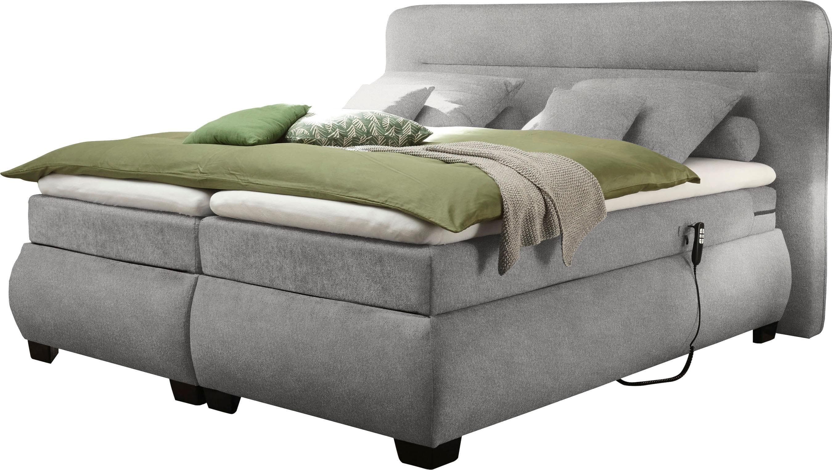 Boxspringbett Evolution Grau Elektrisch Verstellbar mit Motor und Topper