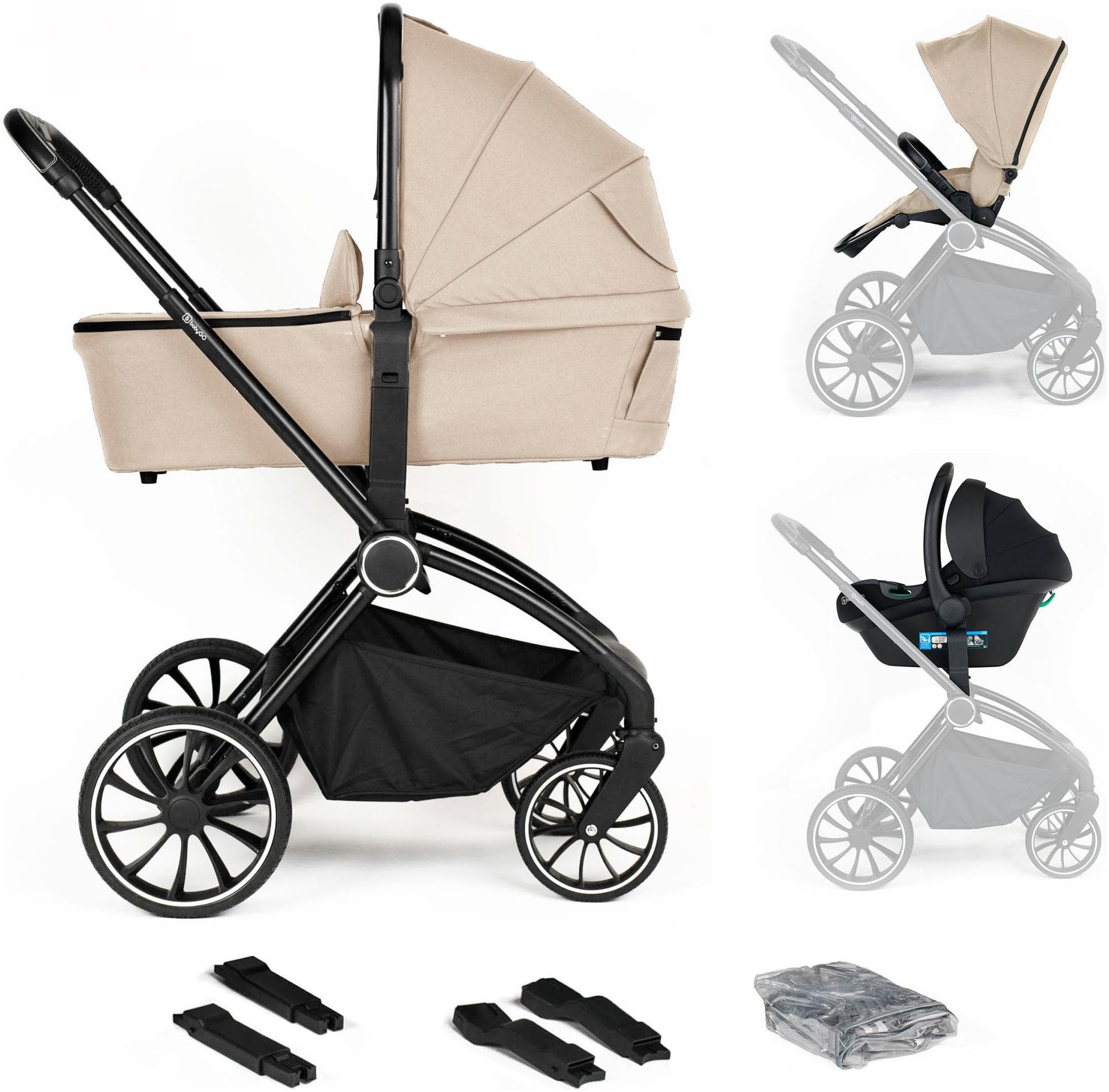 BABYGO Harmony 3in1 Kombi-Kinderwagen Beige/Schwarz