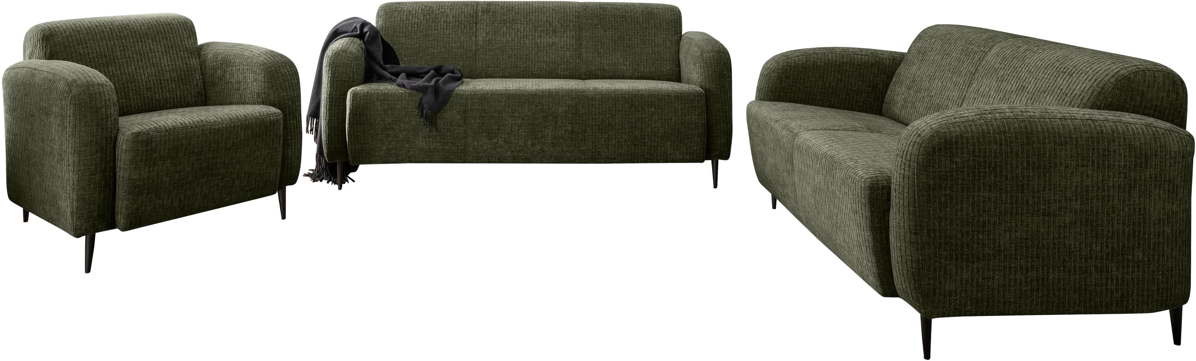 HOME AFFAIRE Marone Polstergarnitur Set Olive Velours
