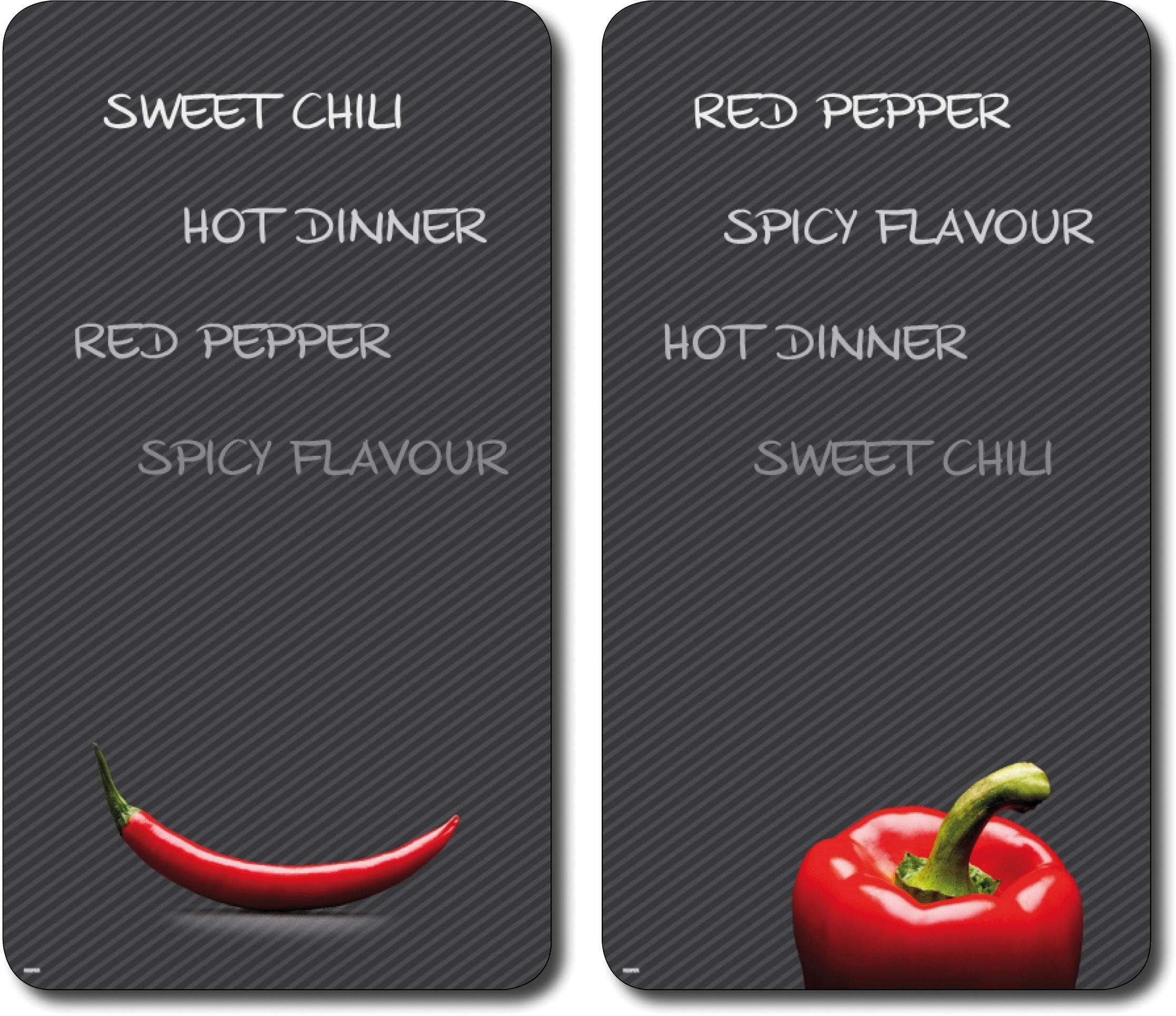 Kesper Schneide- und Abdeckplatte Paprika und Chili Schwarz/Rot ESG-Sicherheitsglas