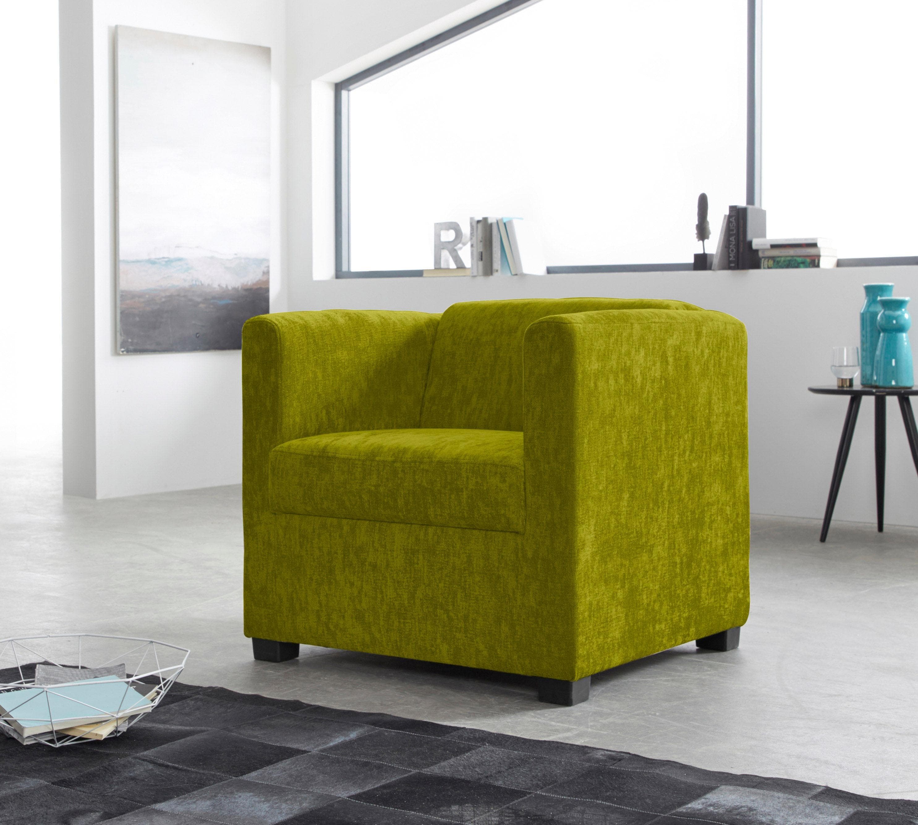 Home Affaire Sessel Bob Modern Grün Chenille-Optik