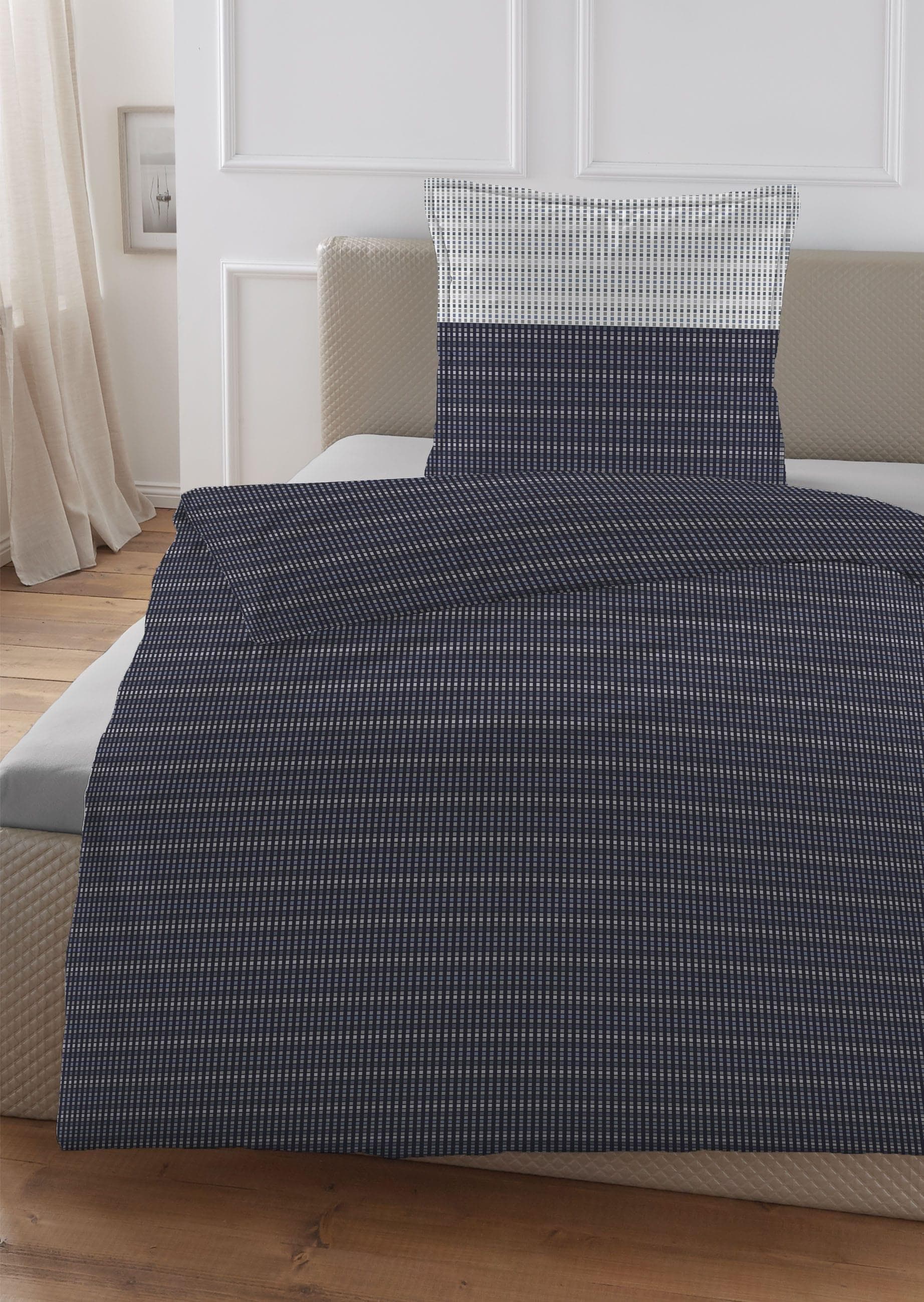 Wendebettwäsche HECHTER PARIS Marineblau Satin