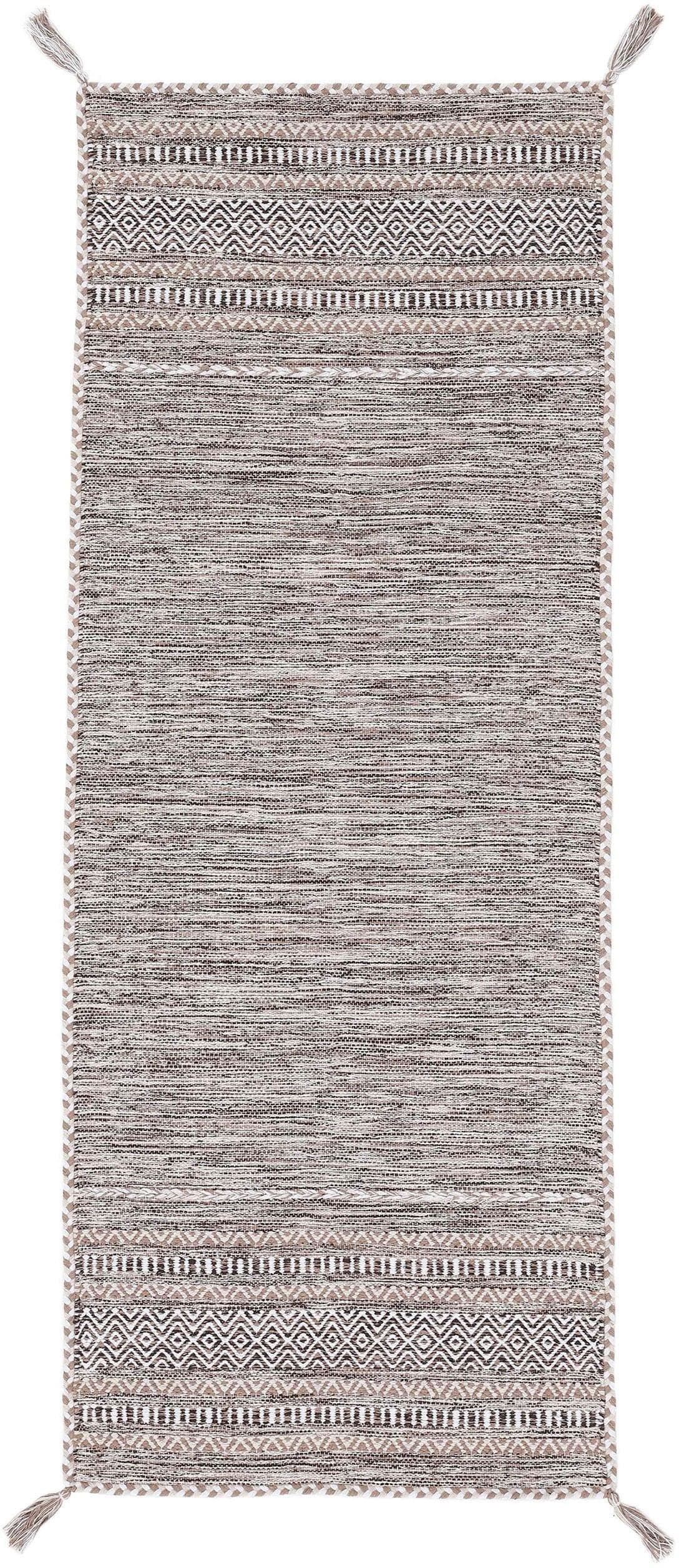 CarpetFine Kelim Azizi Teppich Beige Handgewebt