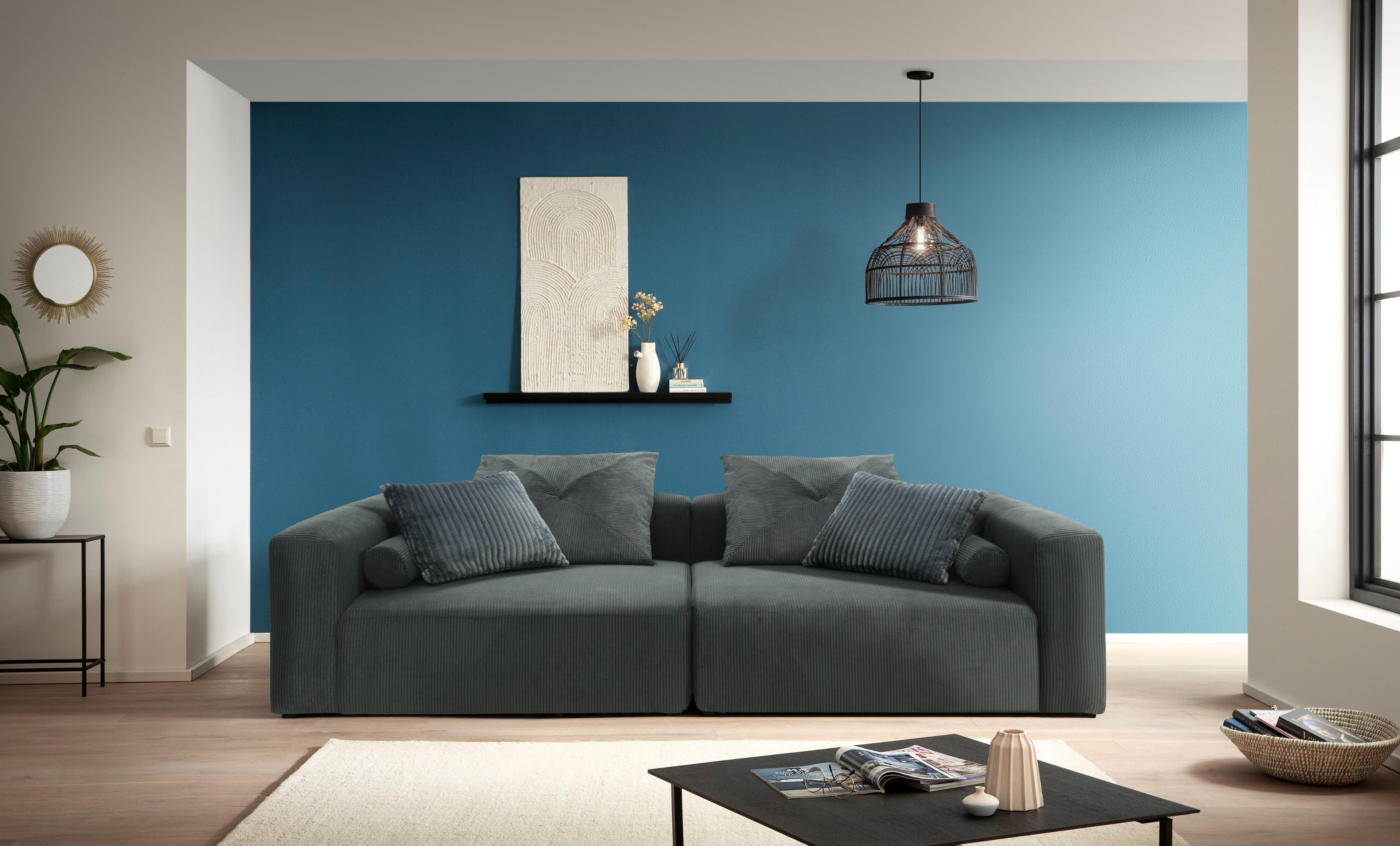 HOME AFFAIRE Big-Sofa Suyana Anthrazit Cord mit Federkern