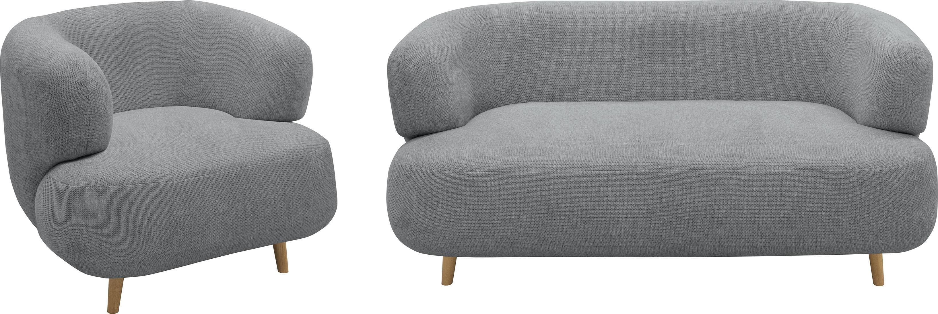 Runde Polstergarnitur - 2-Sitzer & Sessel in organischer Form