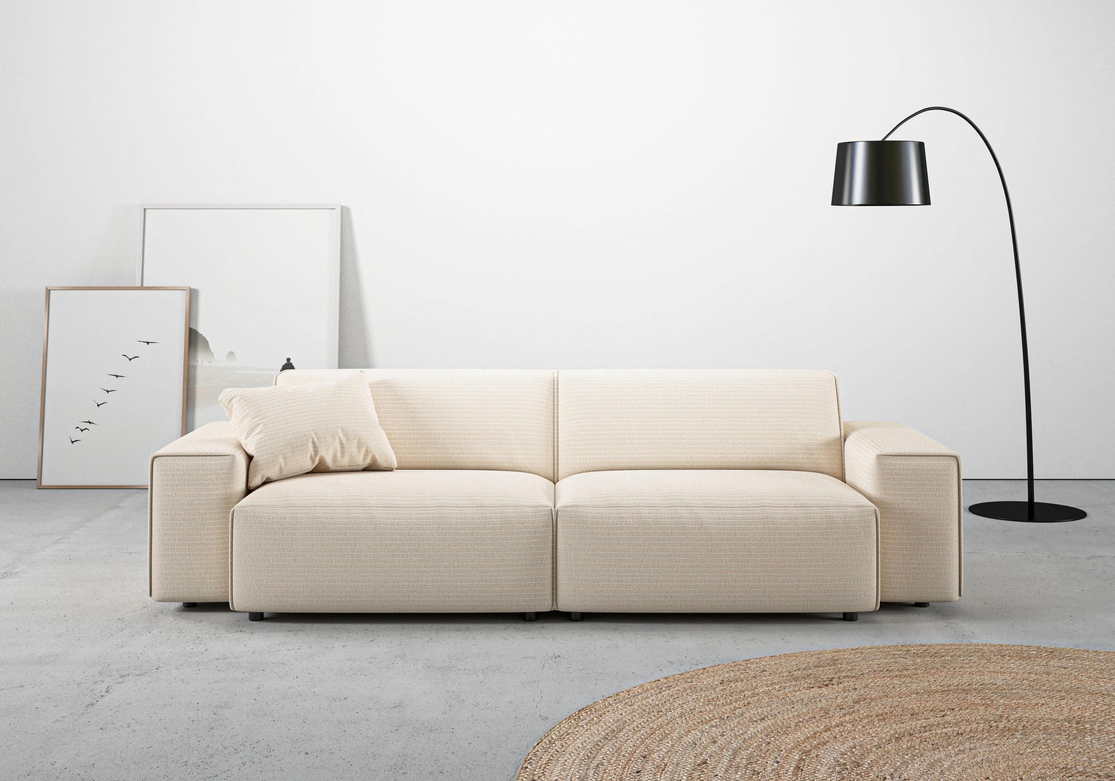 HOME AFFAIRE Big-Sofa Glimminge Beige Polyester