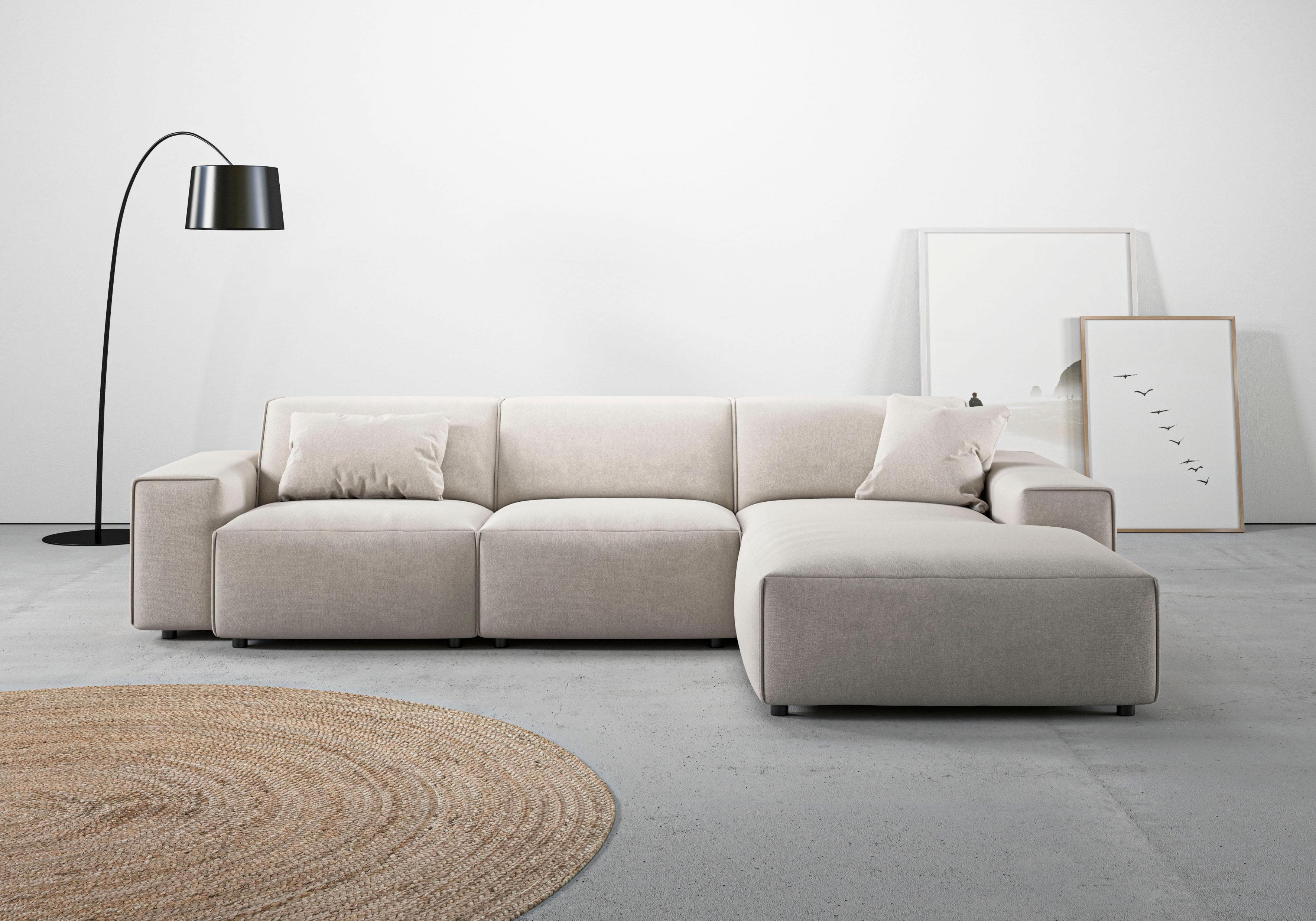 HOME AFFAIRE Ecksofa Glimminge Beige L-Form mit Recamiere