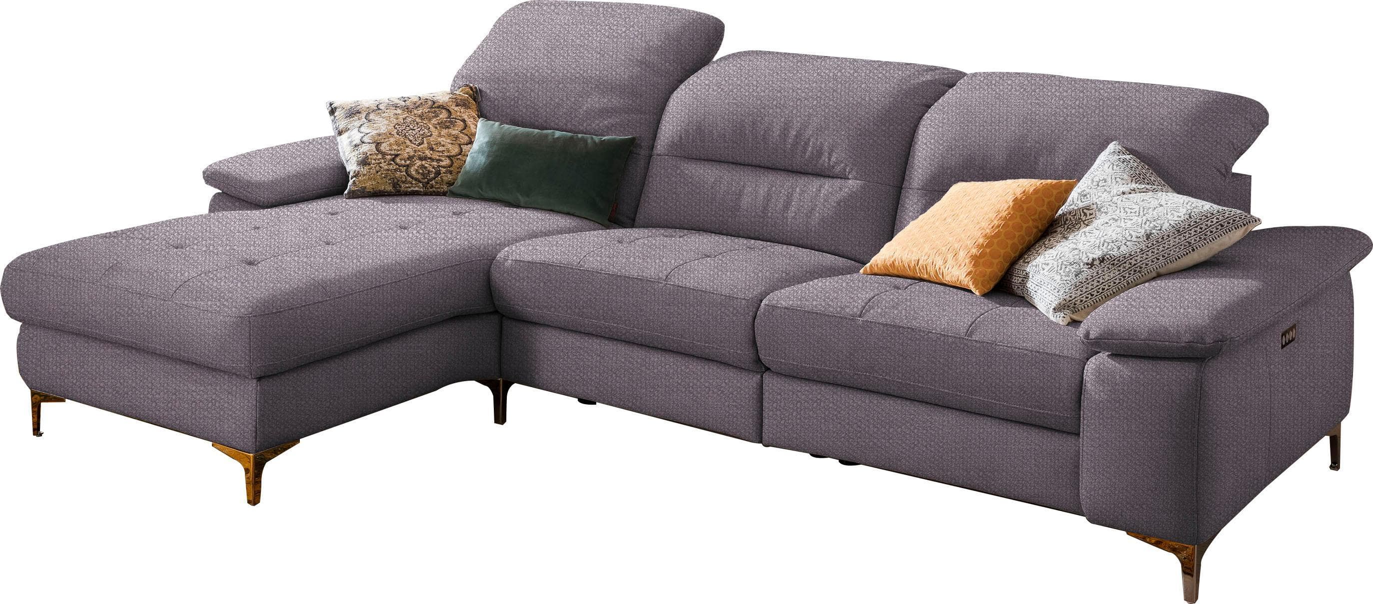 HOME AFFAIRE Ecksofa Basel L-Form Grau mit Relaxfunktion