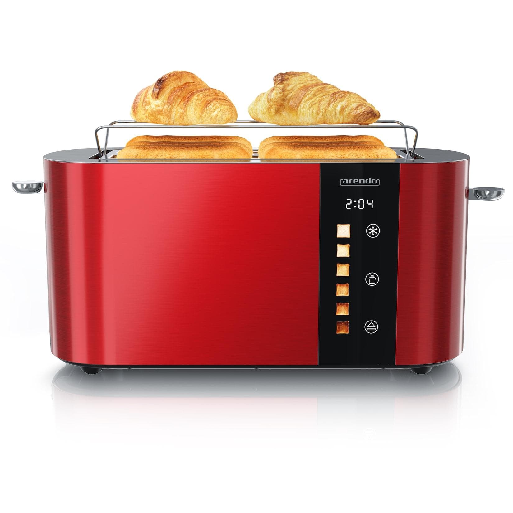 Arendo Toaster Edelstahl Touch Display 4 Scheiben 1500 W