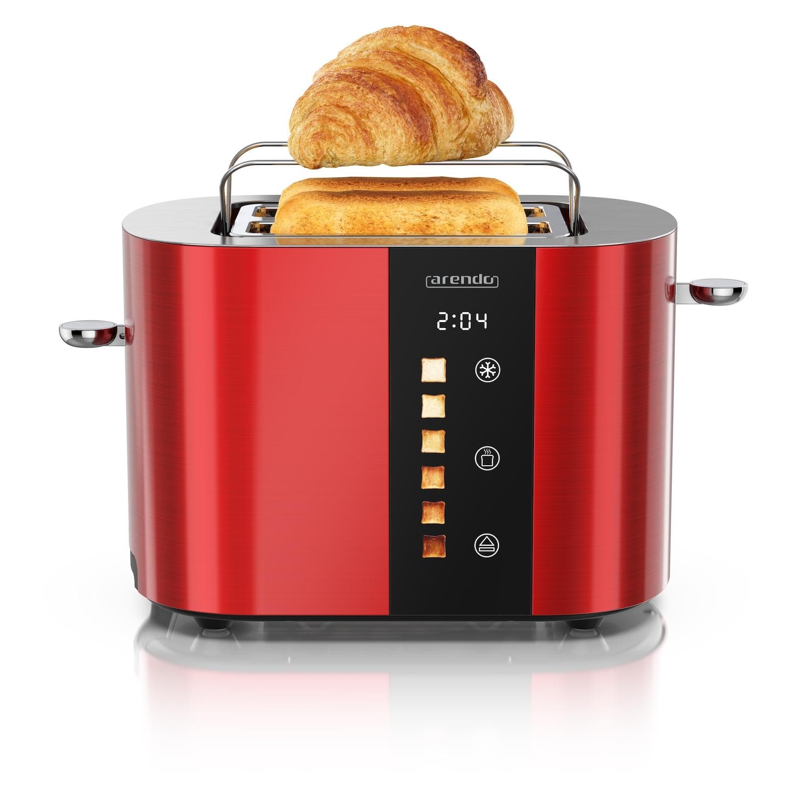 Arendo Toaster Edelstahl Touch Display Bräunungsgradanzeige