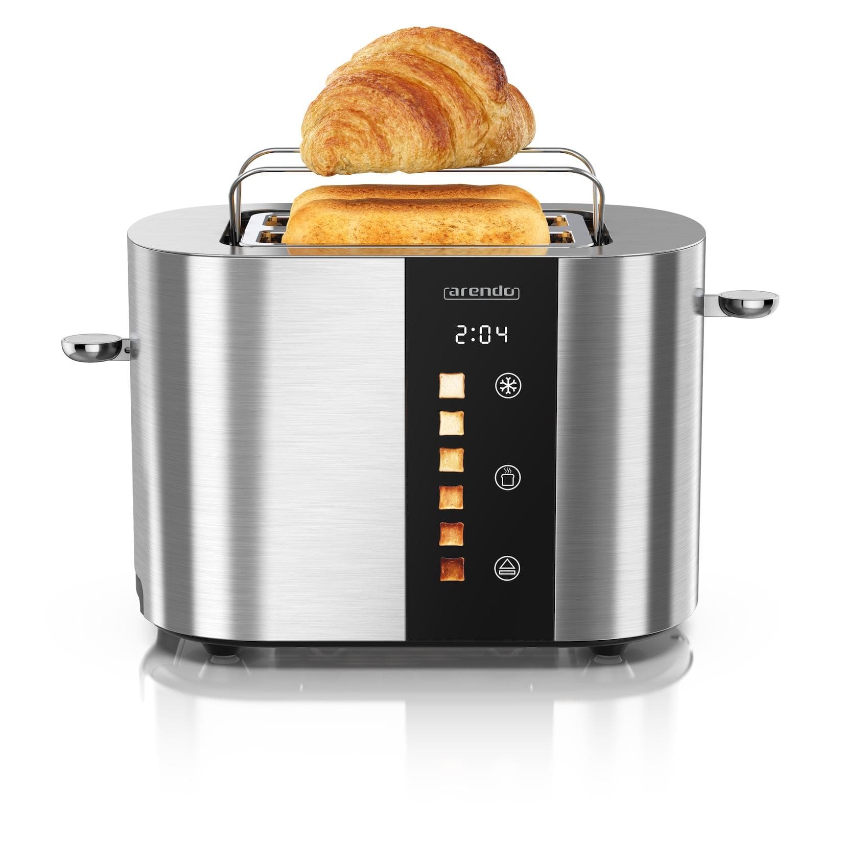 Arendo Toaster Edelstahl Kurzschlitz Touch Display