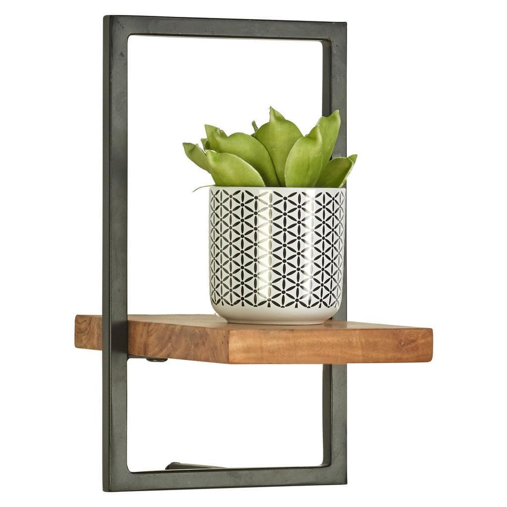 Landscape Wandregal Schwarz Akazie Massivholz