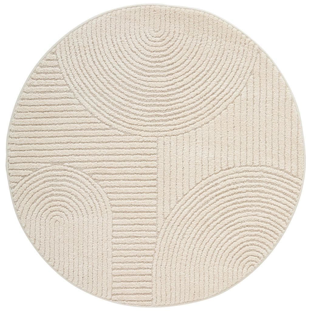 Novel Webteppich Granada Creme Textil Boho Rund