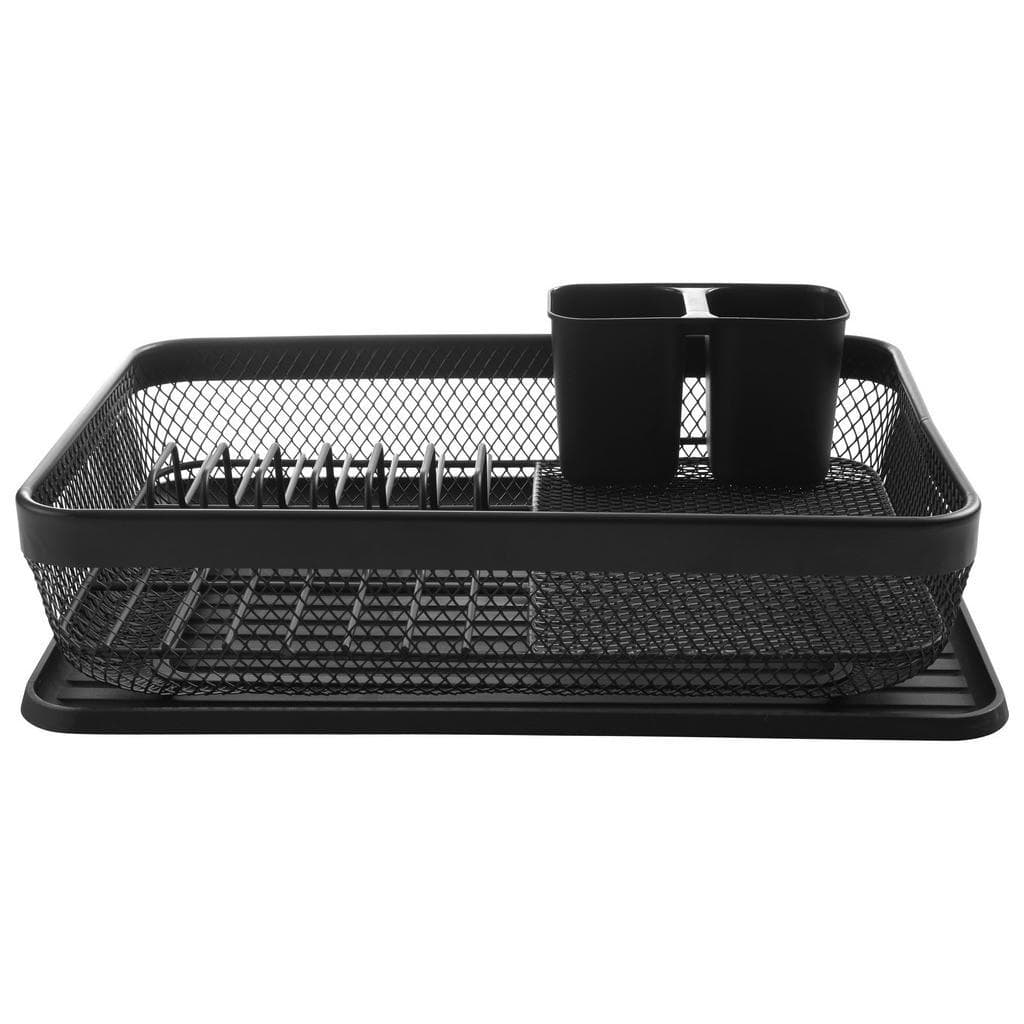Homeware Profession. Geschirrabtropfkorb Schwarz Metall Kunststoff