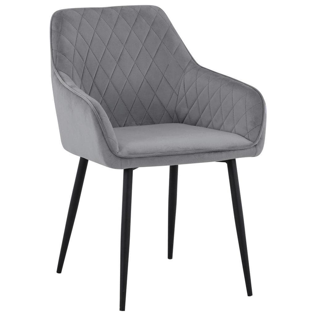 Novel Armlehnstuhl Grau Schwarz Metall Textil Esszimmerstuhl