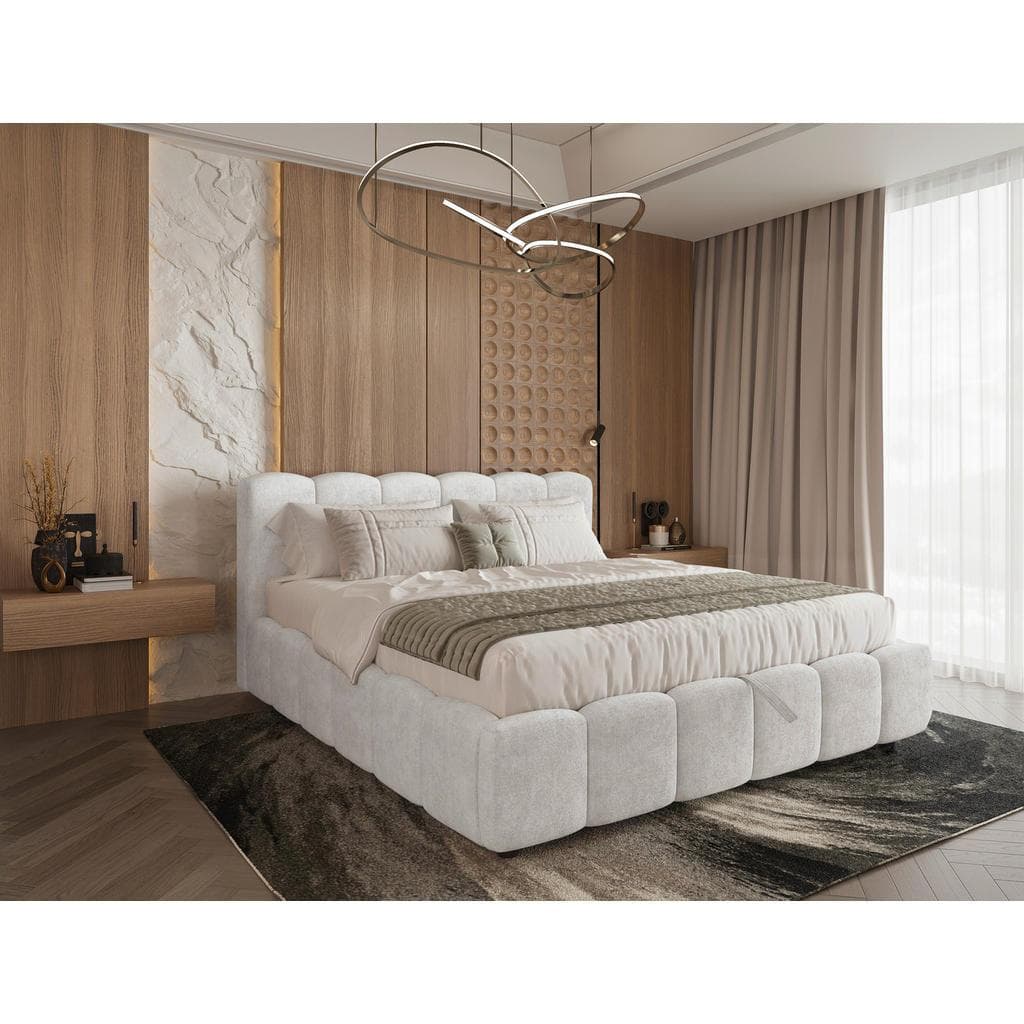 Boxxx Polsterbett Creme mit Bettkasten