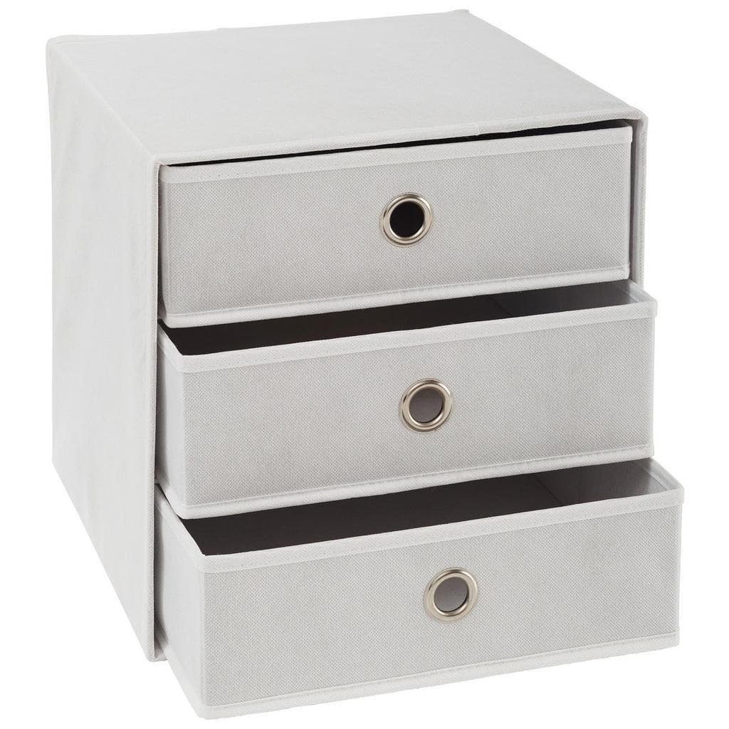 Carryhome Faltbox Weiß Metall Textil Karton 32x32x31.5 cm Faltbar