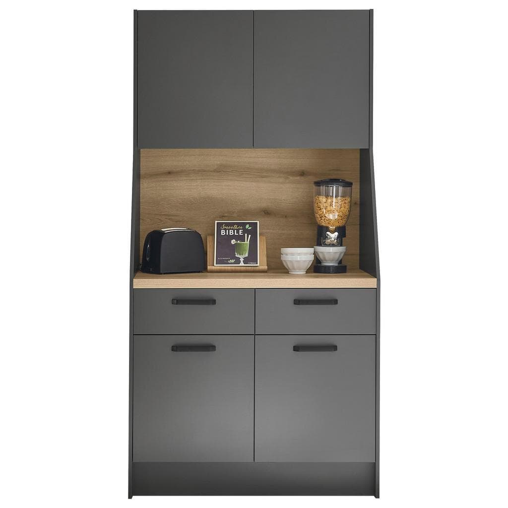 Mid.you Buffet Graphit Metall 4 Fächer 2 Schubladen