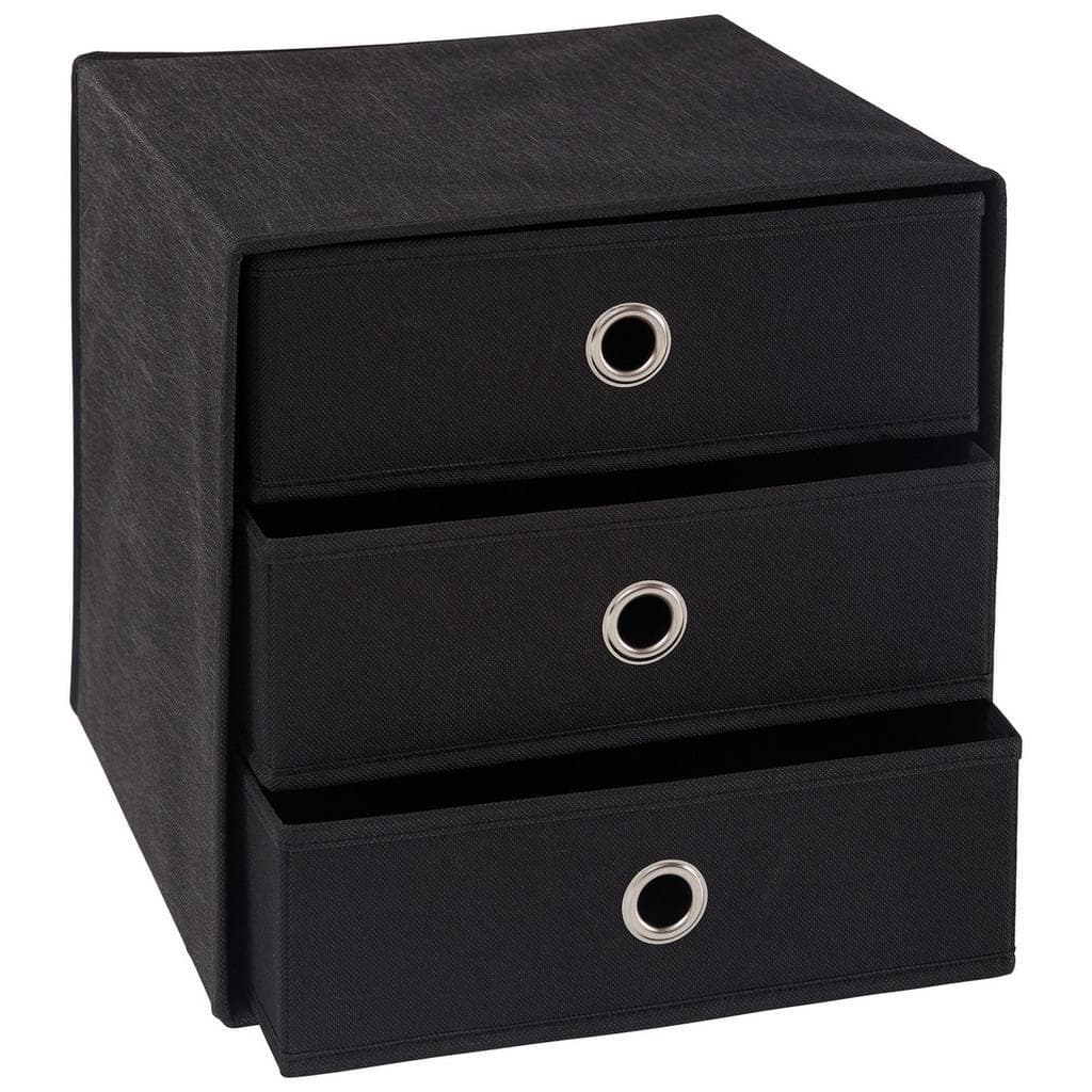 Carryhome Faltbox Schwarz Metall Textil Karton 32x32x31.5 cm