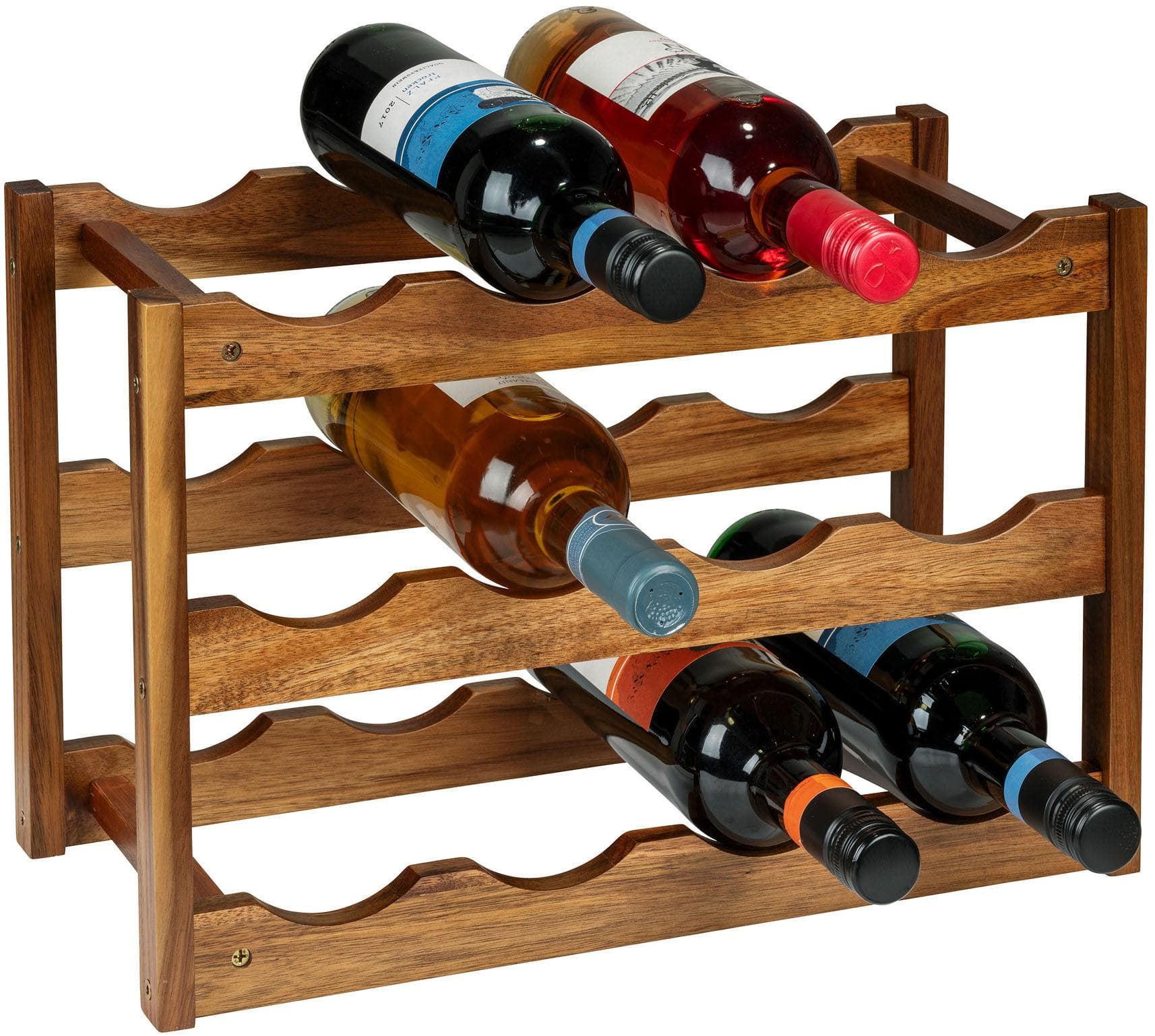 WENKO Weinregal Fondi Braun Massivholz 12 Flaschen