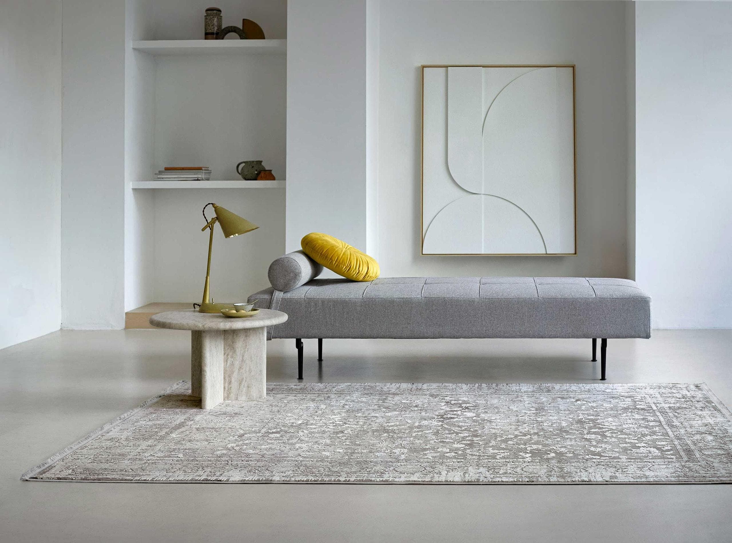 Vintage Teppich aus Viskose in Beige