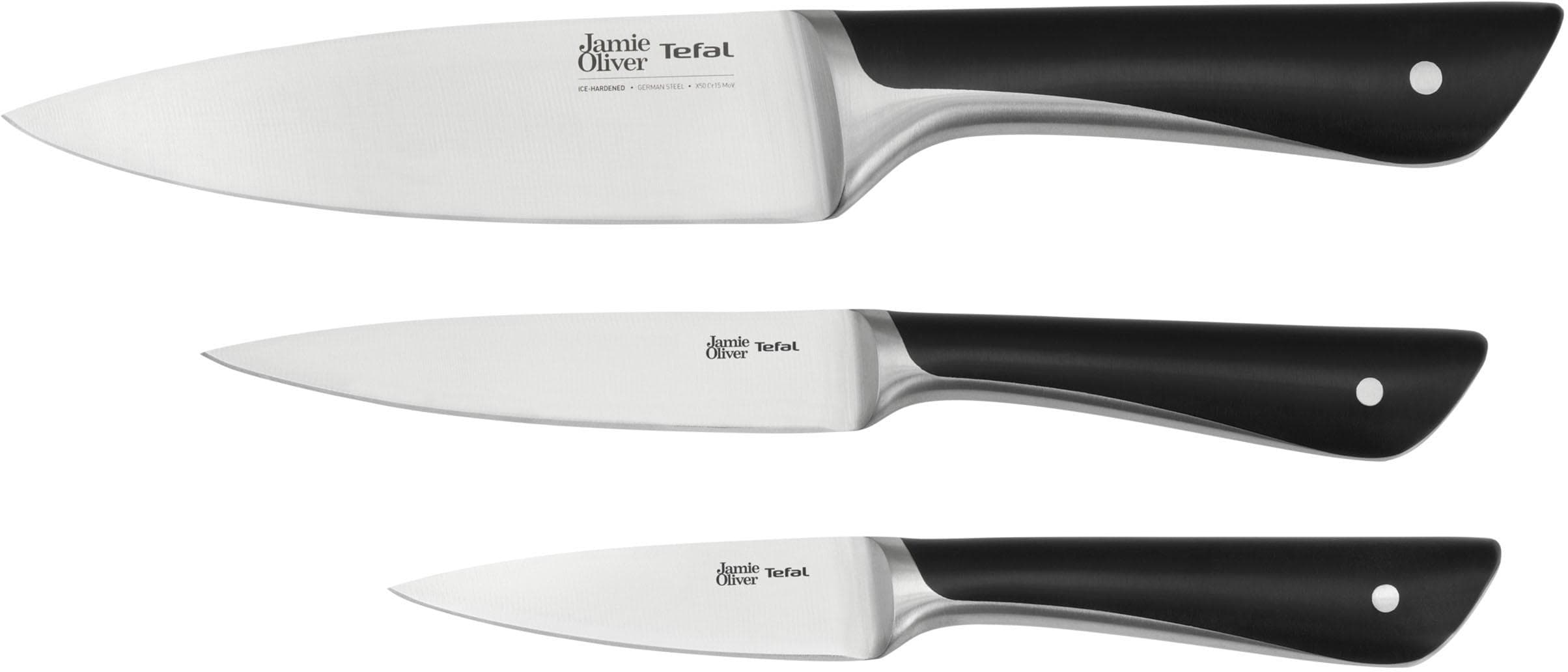 Messer-Set TEFAL Jamie Oliver 3-tlg. Schwarz/Grau Edelstahl