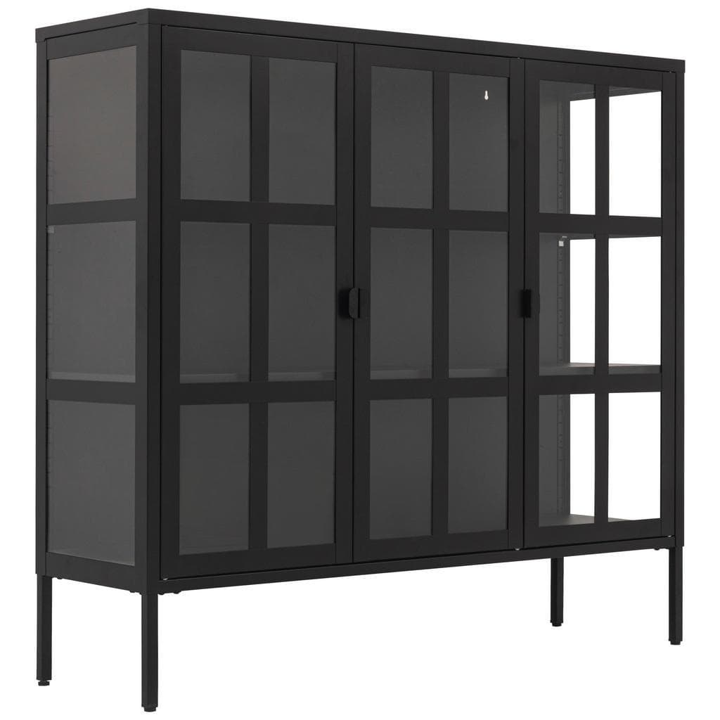 Xora Vitrine Schwarz Metall 2 Fächer