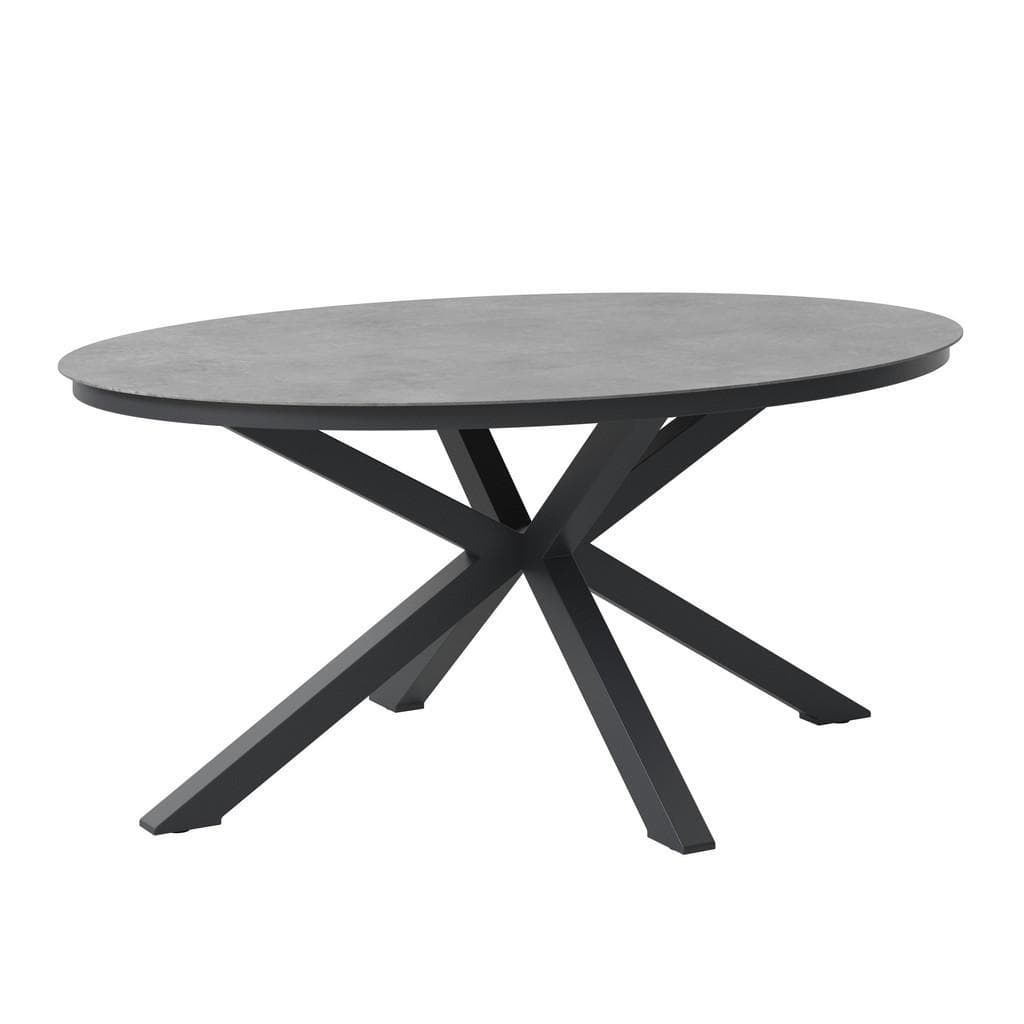 Ambia Garden Gartentisch Anthrazit Oval X-Form