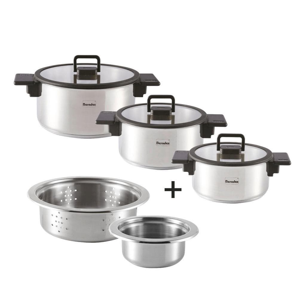Berndes Kochtopfset b.miracle 5-teilig Grau Hochglanz Metall
