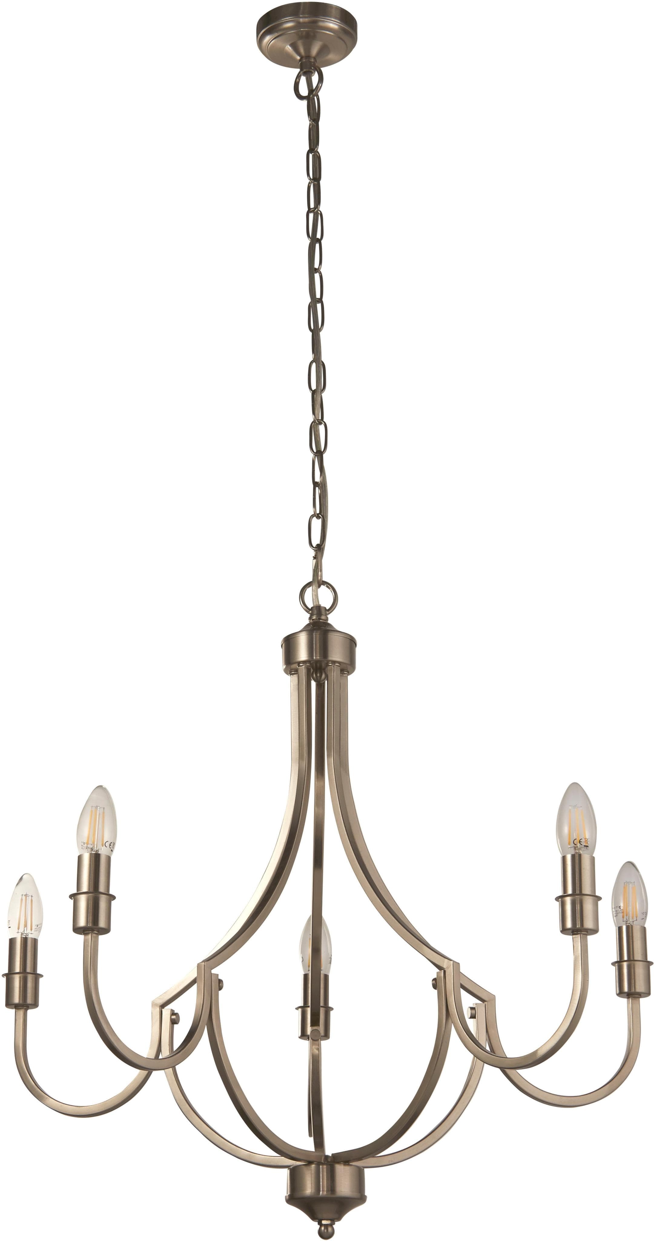 Kronleuchter Lodge 5-flammig Silber Stahl