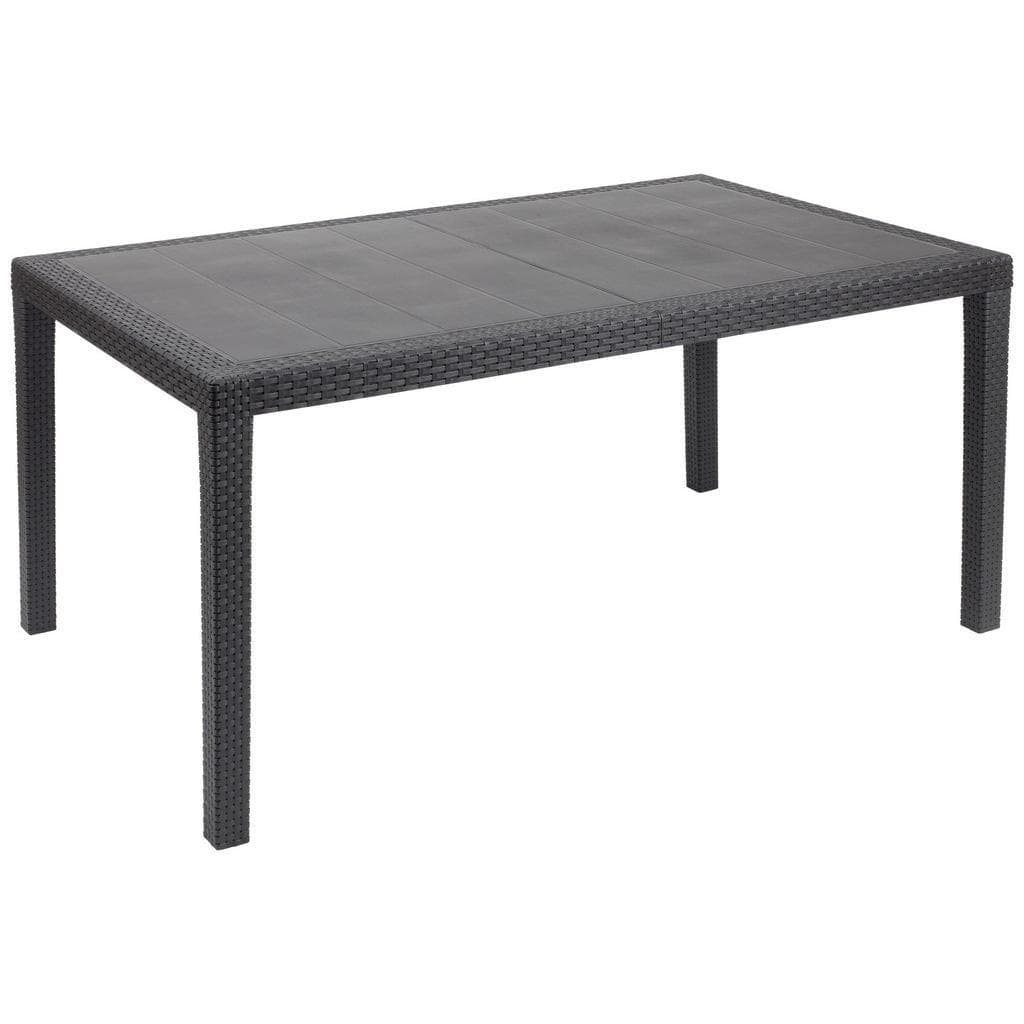 Gartentisch Anthrazit Kunststoff Rechteckig Eckig 150x90x72 cm