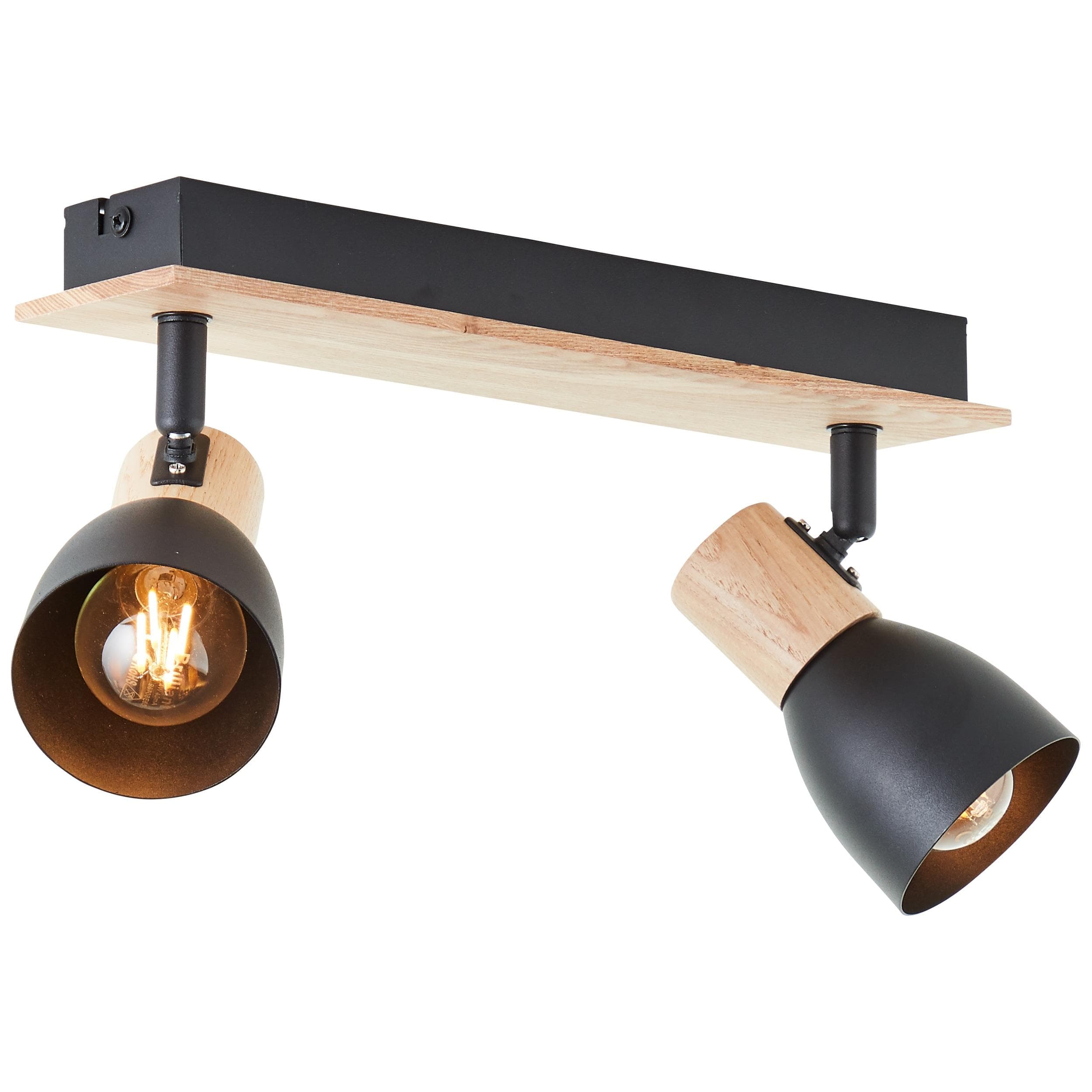 BRILLIANT Deckenstrahler Daintree Schwarz/Natur Holz Metall