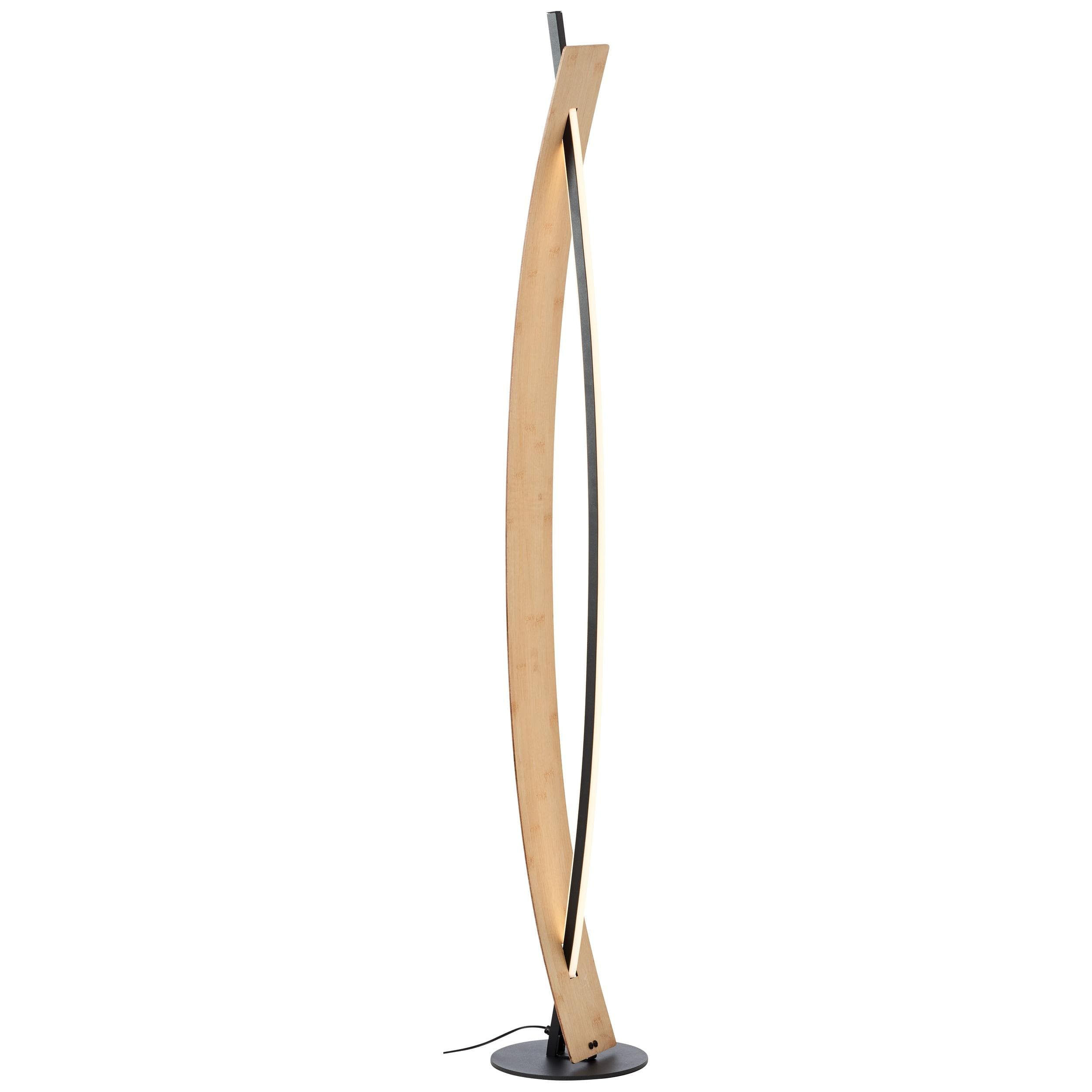 BRILLIANT LED Stehlampe Visby Schwarz/Braun 18 cm 120 cm