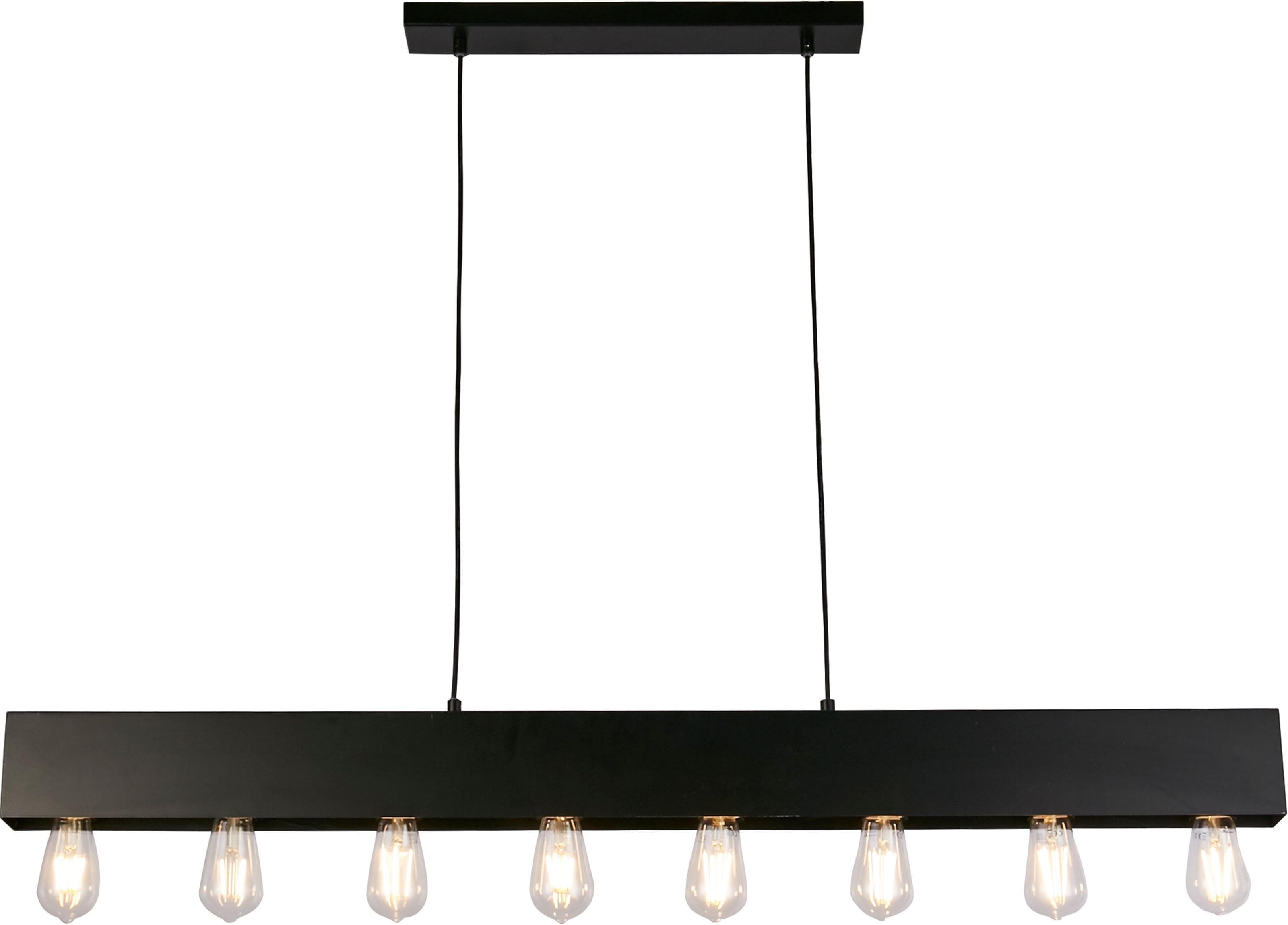 Searchlight Hängeleuchte Piano 8Lt Diner Bar Pendant Matt Black Metal