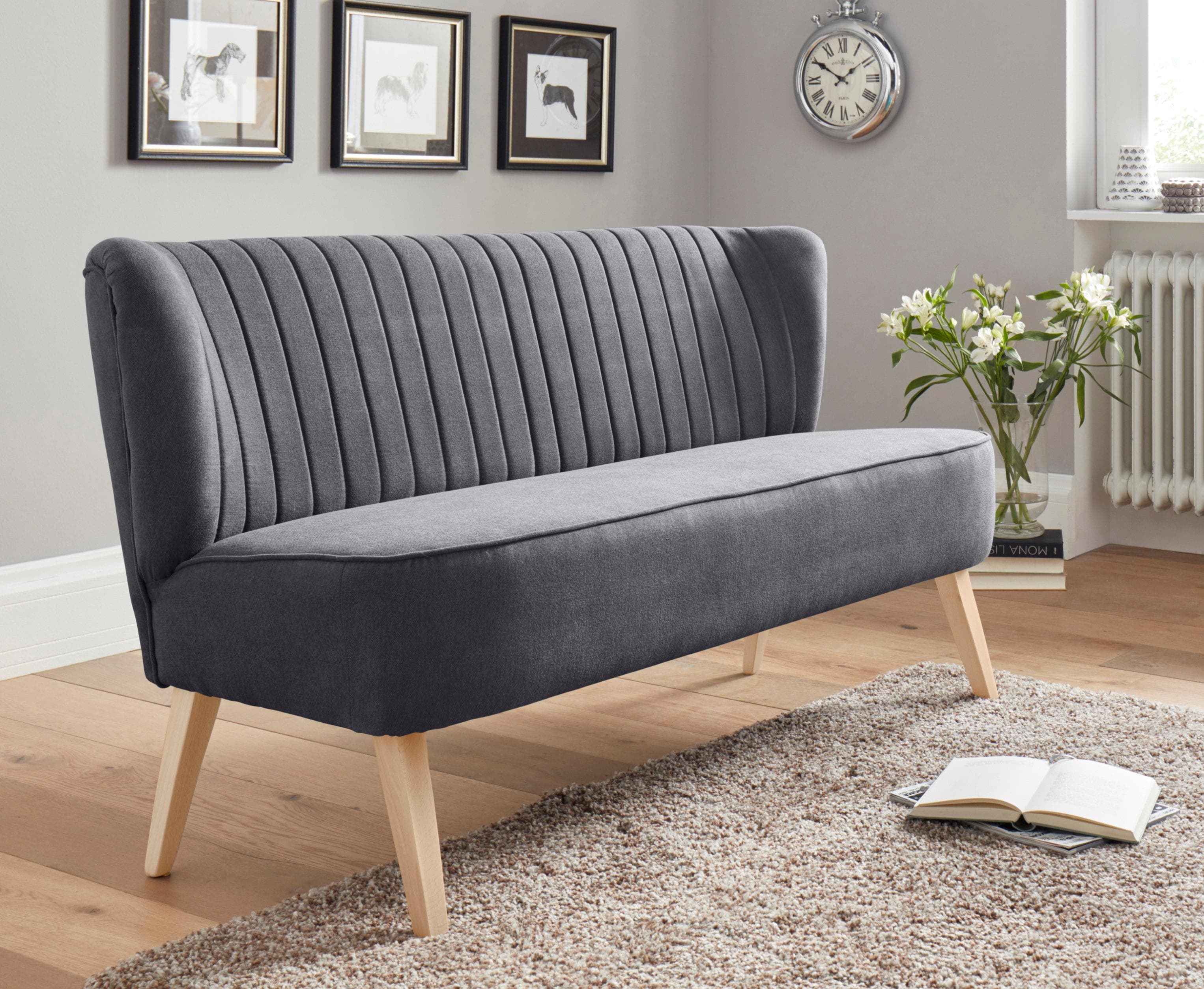 HOME AFFAIRE Campi 2-Sitzer Küchensofa Anthrazit Microfaser