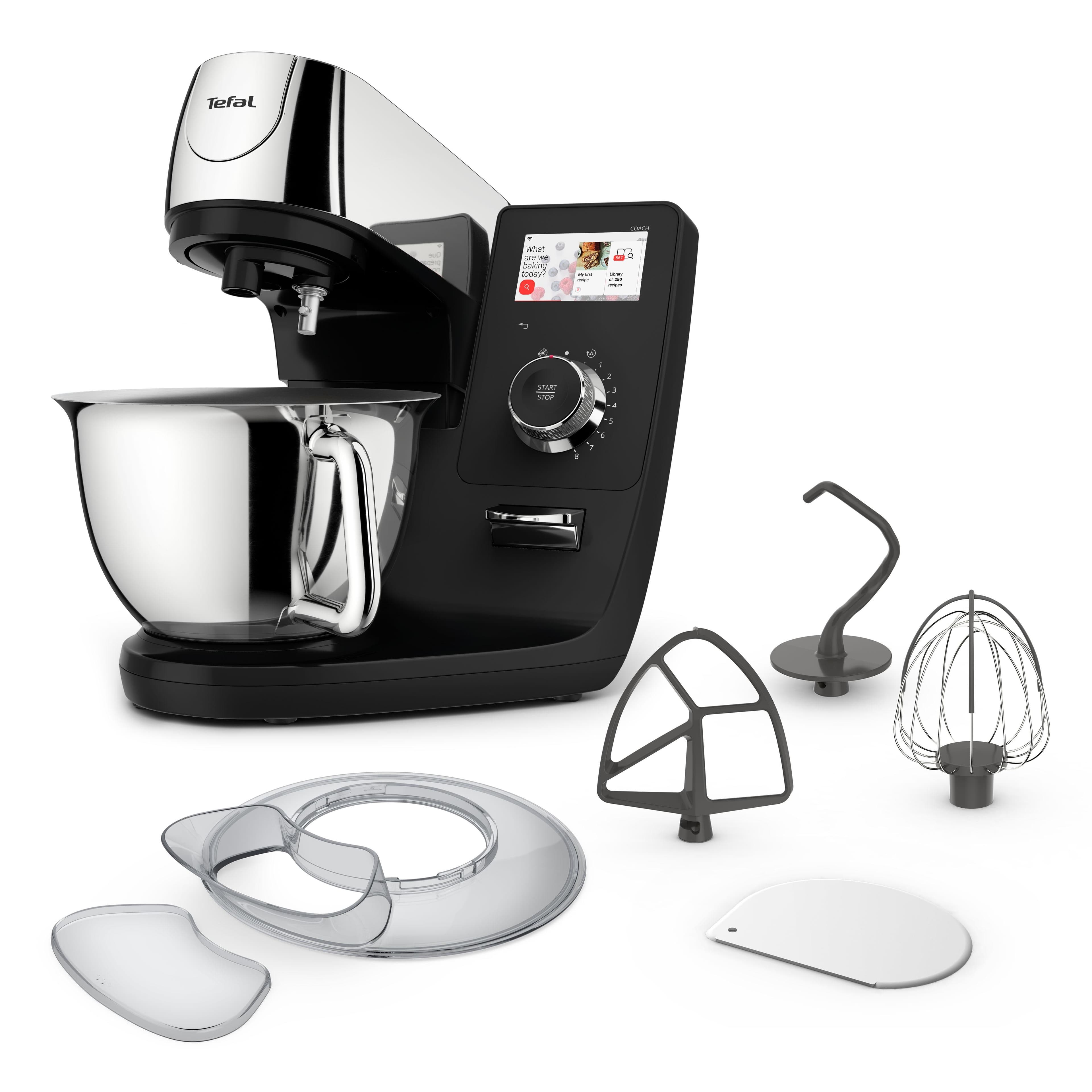 TEFAL Küchenmaschine QB950D I-Coach Touch Schwarz/Silber 21 Automatikprogramme