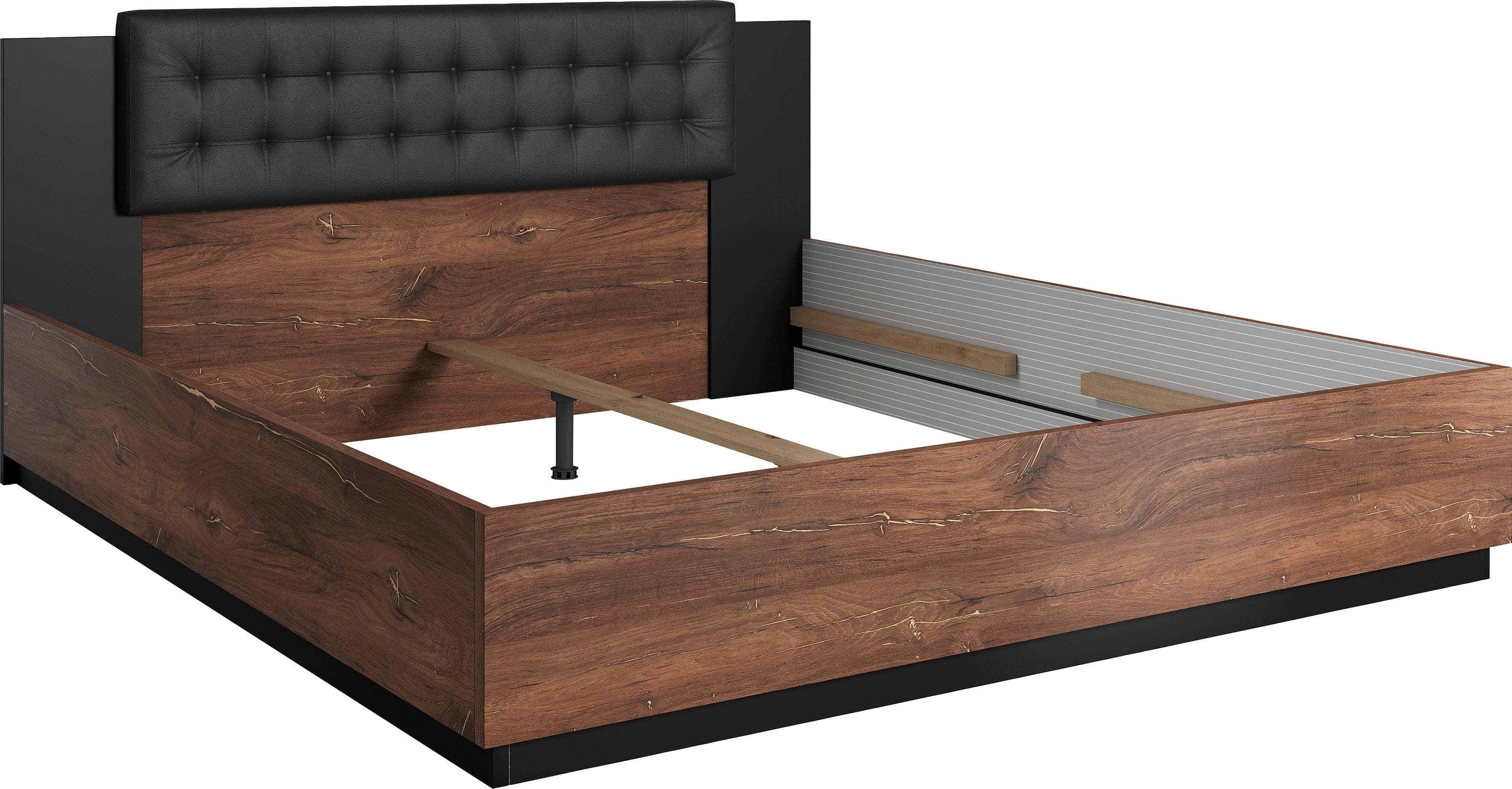 Doppelbett mit Gepolstertem Kopfteil in Zwei Breiten