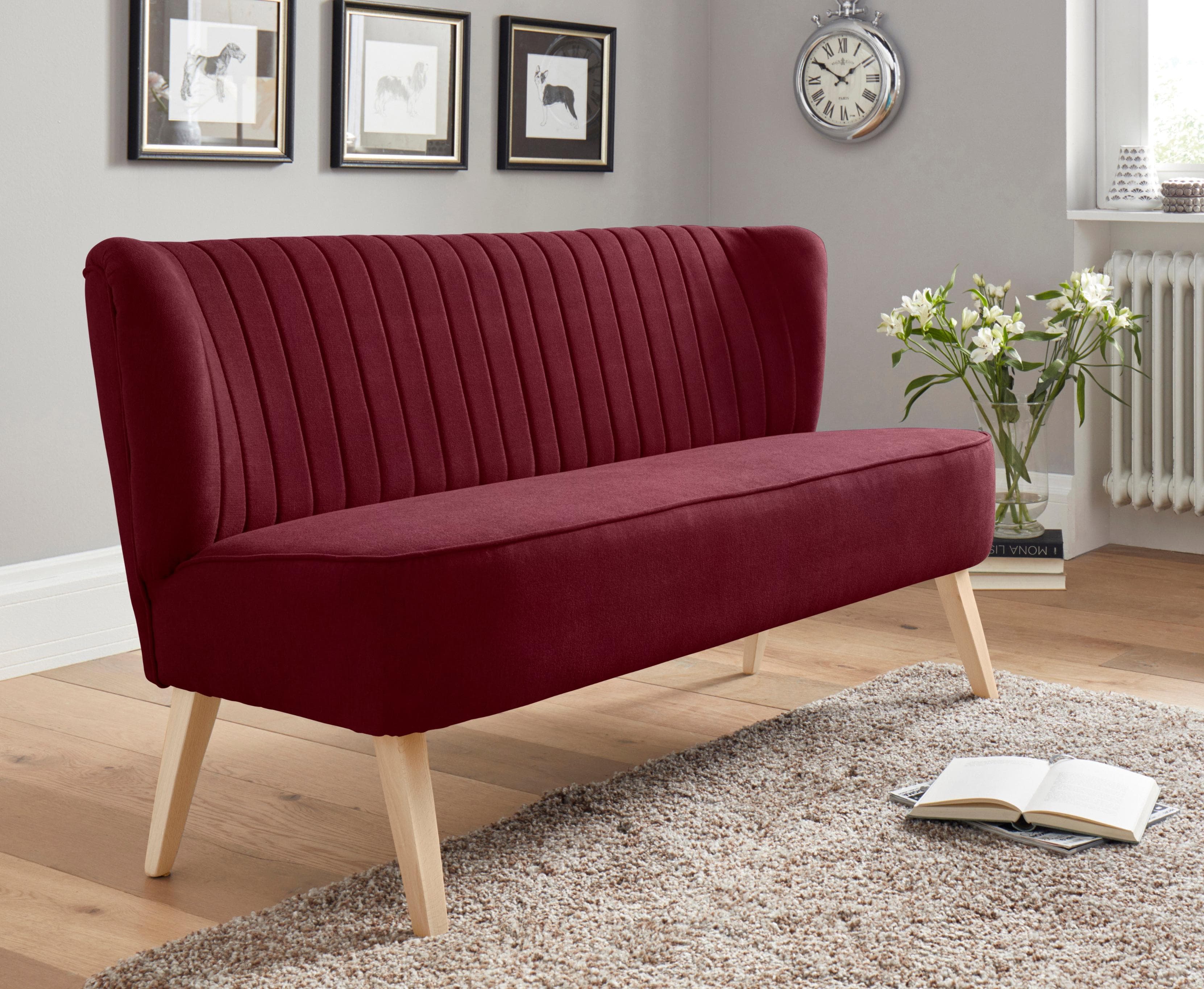 HOME AFFAIRE Campi 2-Sitzer Küchensofa Bordeaux Microfaser