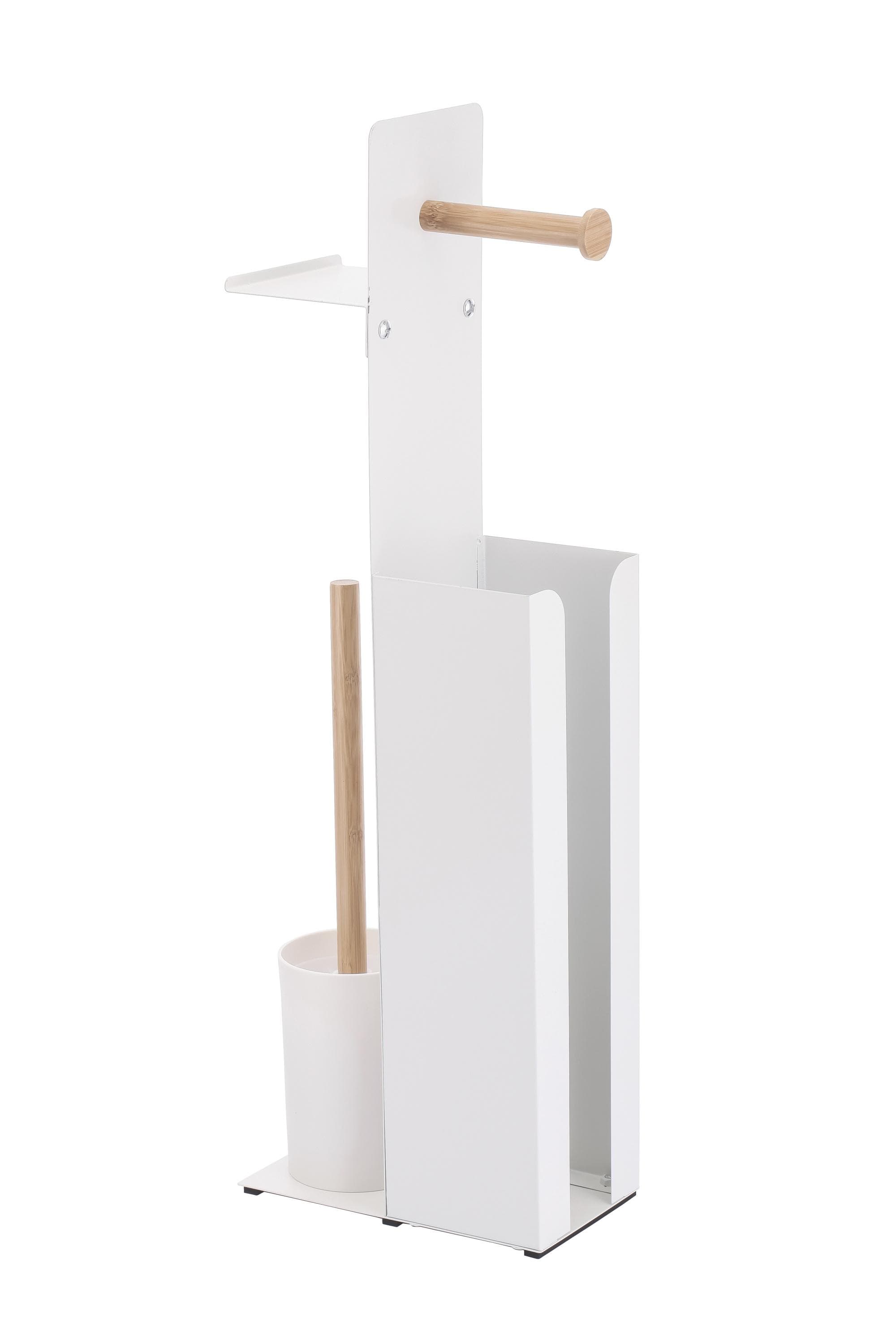 spirella WC-Garnitur YONI Komplett-Set Stahl Bambus Weiß Matt