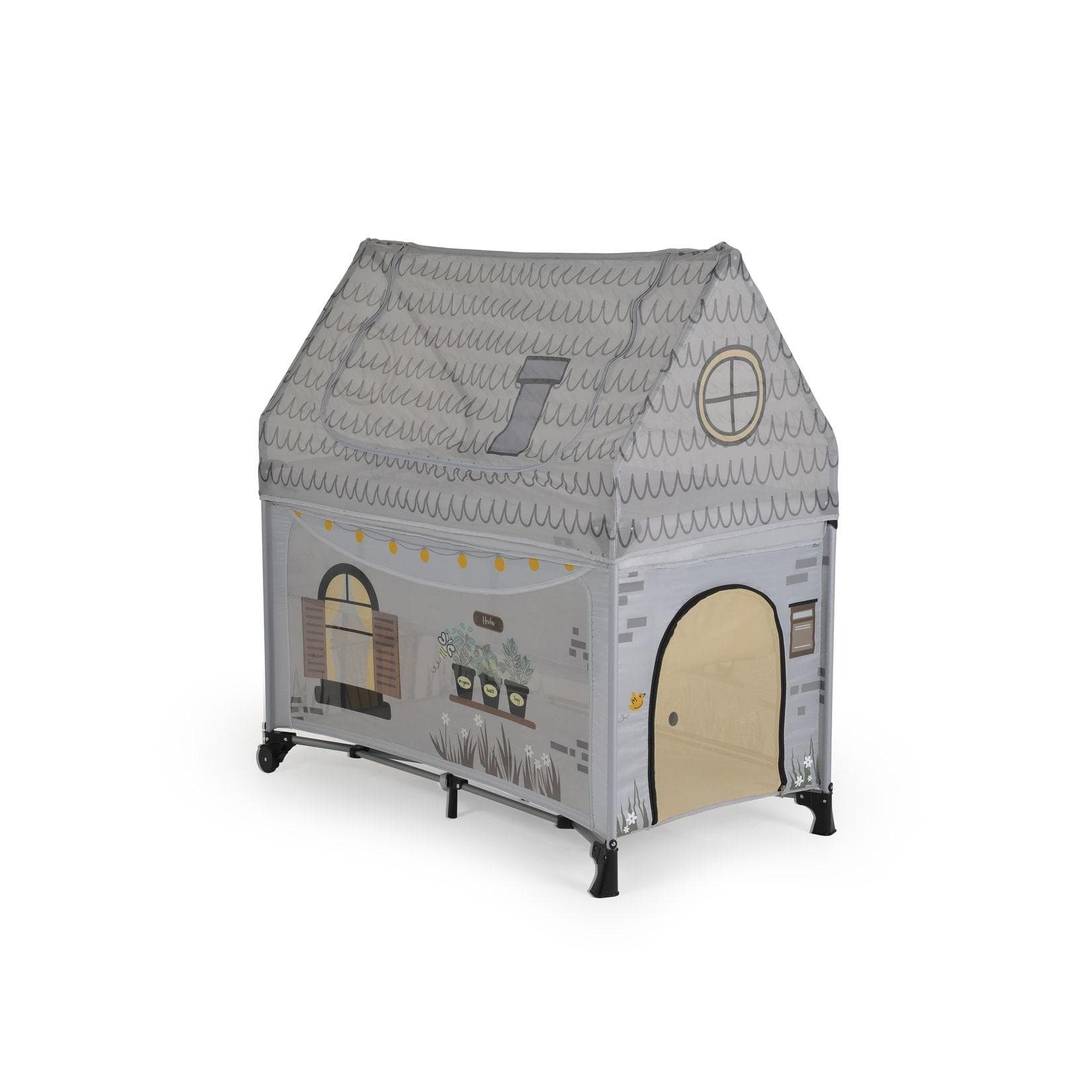 Cangaroo Reisebett 2 in 1 Spielhaus Grau Faltbar