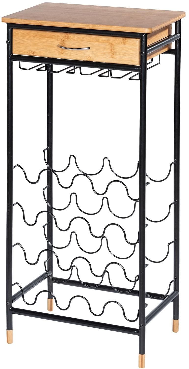 WENKO Weinflaschenhalter Loft 16 Flaschen Bambus Metall