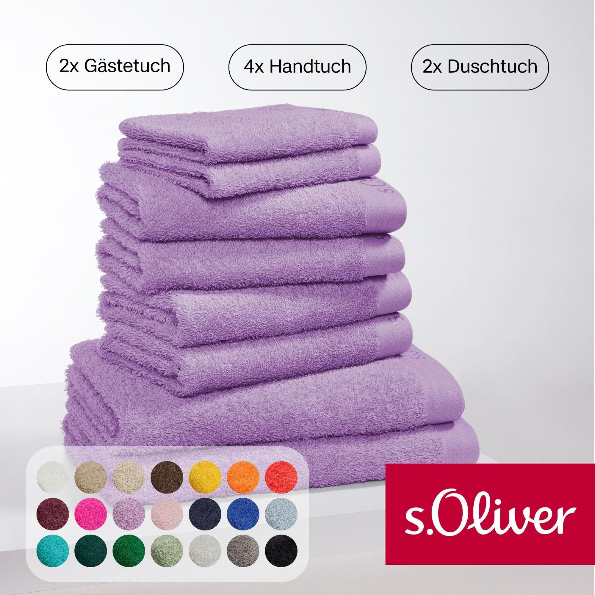 s.Oliver Handtuch Set: Weiche Walkfrottier-Handtücher in verschiedenen Farben