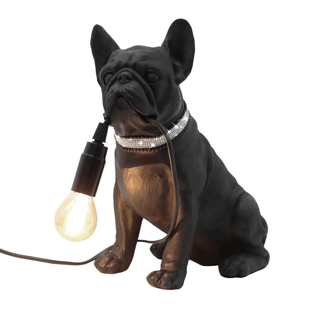 Ambia Home Tischleuchte Schwarz Hund