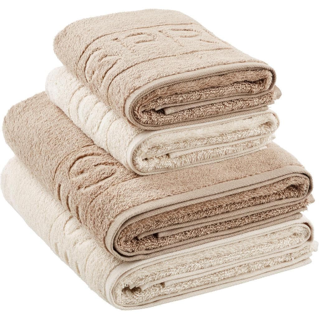 Esprit Frottierset Sand, Beige, Textil, 4-teilig, Uni, 50x100 cm, Saugfähig