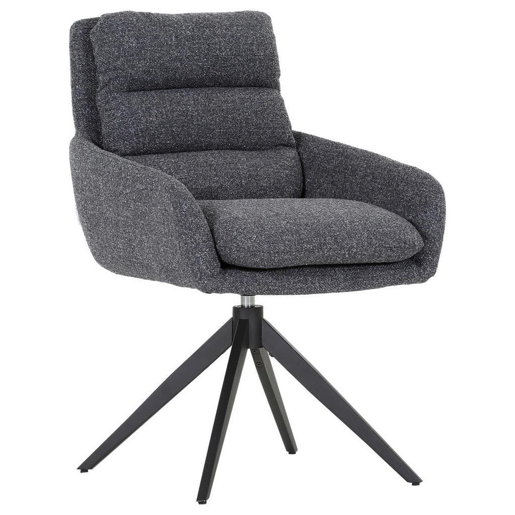 Novel Armlehnstuhl Anthrazit Textil Drehkreuz
