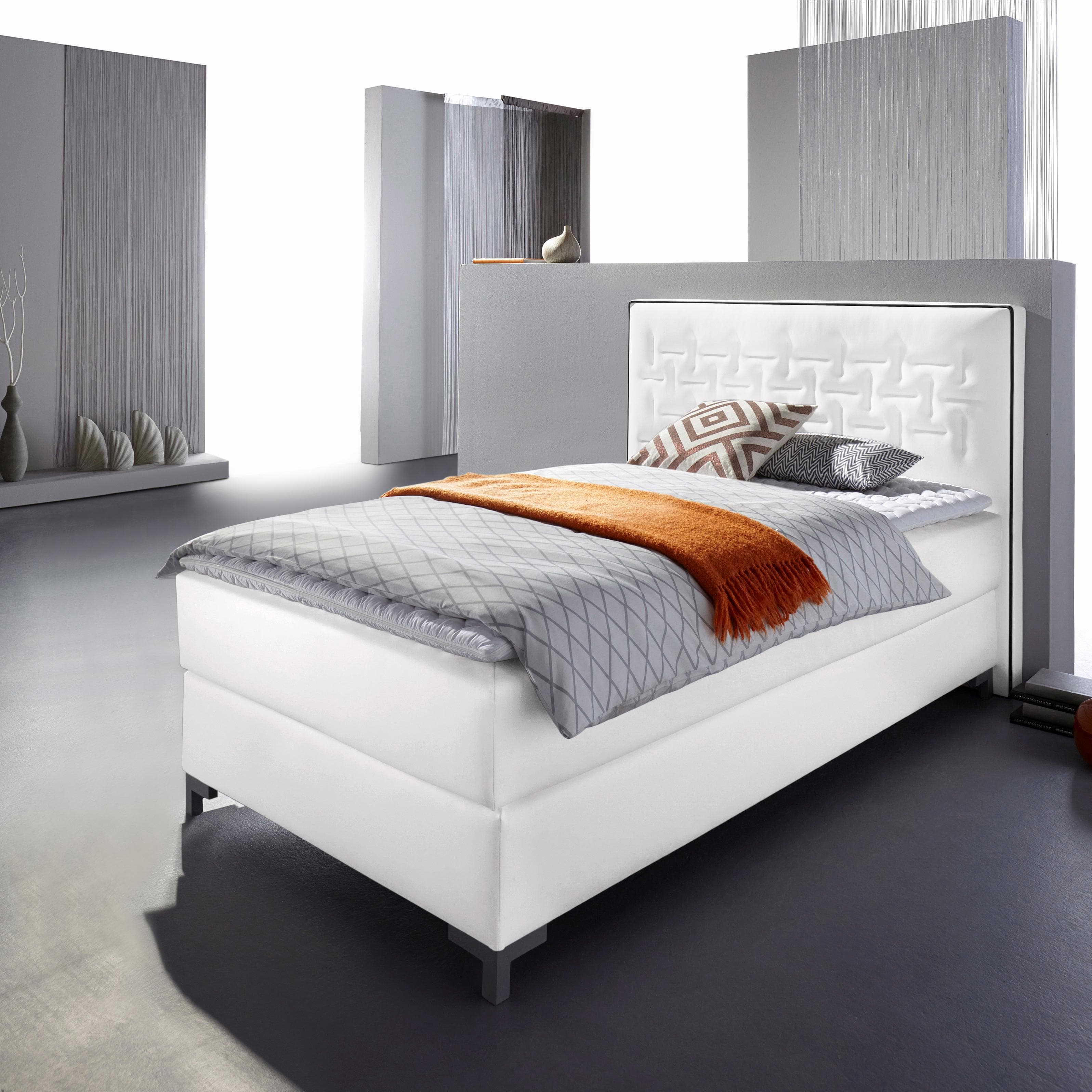 Home Affaire Boxspringbett Coos Schwarz-Weiß mit Topper