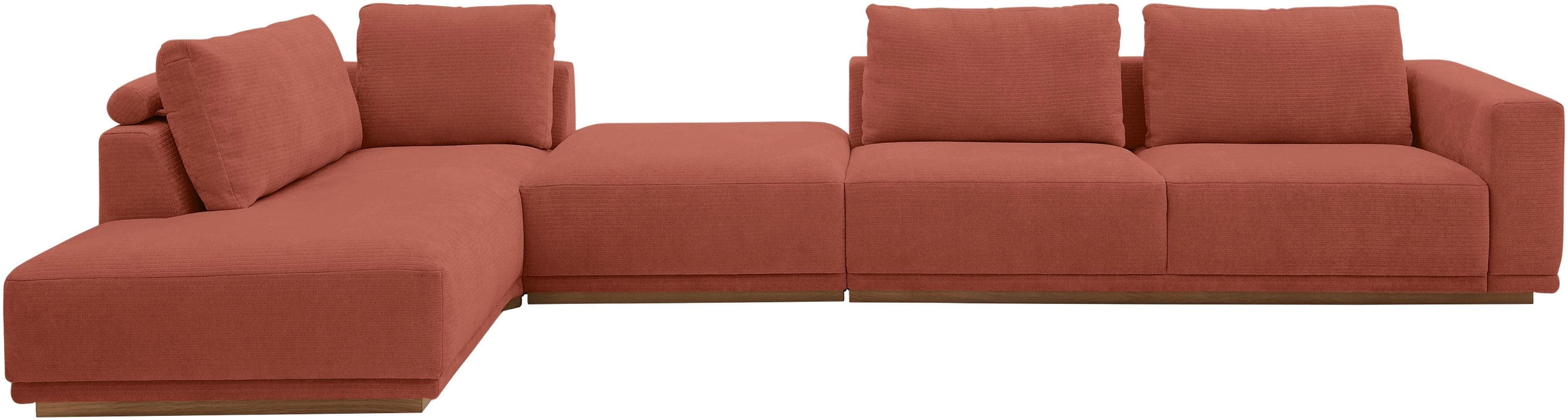 Wohnlandschaft MUSTERRING Rusty Anreihsofa mit Armlehne rechts, Eckteil links mit Kissen & Hocker